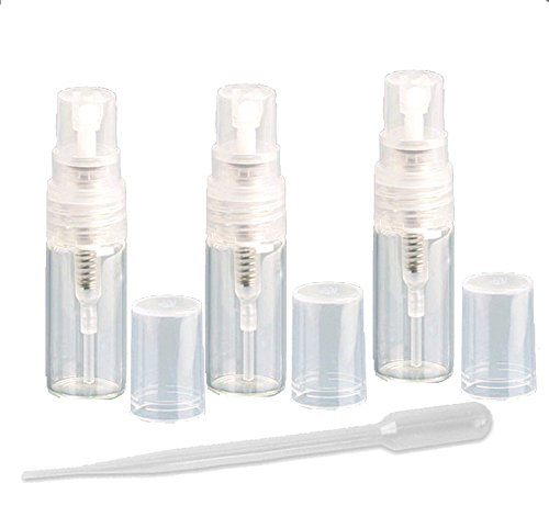 Premium 3ml Empty Glass Perfume Spray Bottles - Refillable Fine Mist Atomizer for Cologne & Fragrance with Funnel & Pipette (48-Pack) - Ideal for Travel, DIY Perfume & Essential Oil Decanting