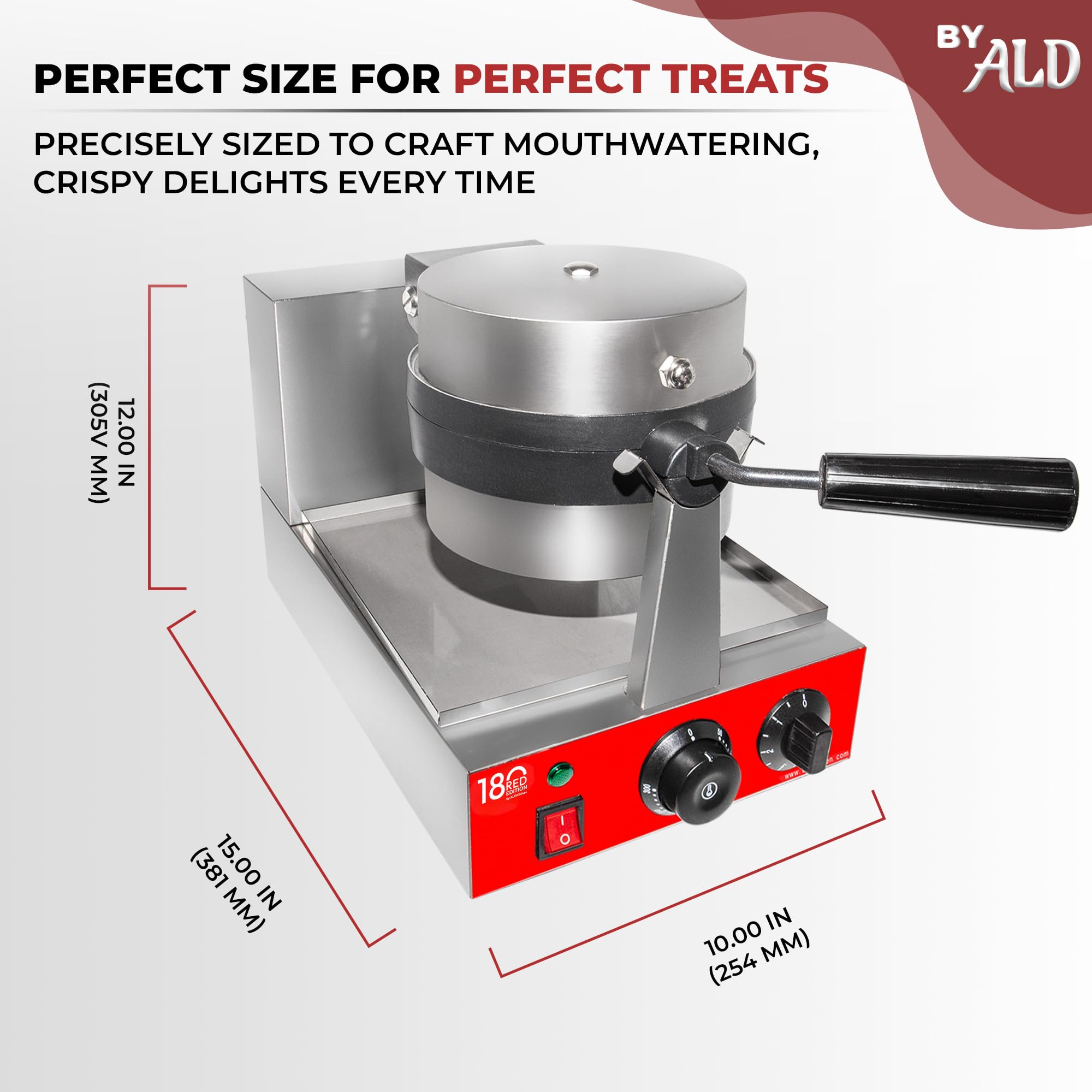 Commercial Belgian Waffle Maker with 360° Rotating Mechanism - Stainless Steel Waffle Iron 110V - Perfect for Restaurants, Cafes, and Home Breakfast