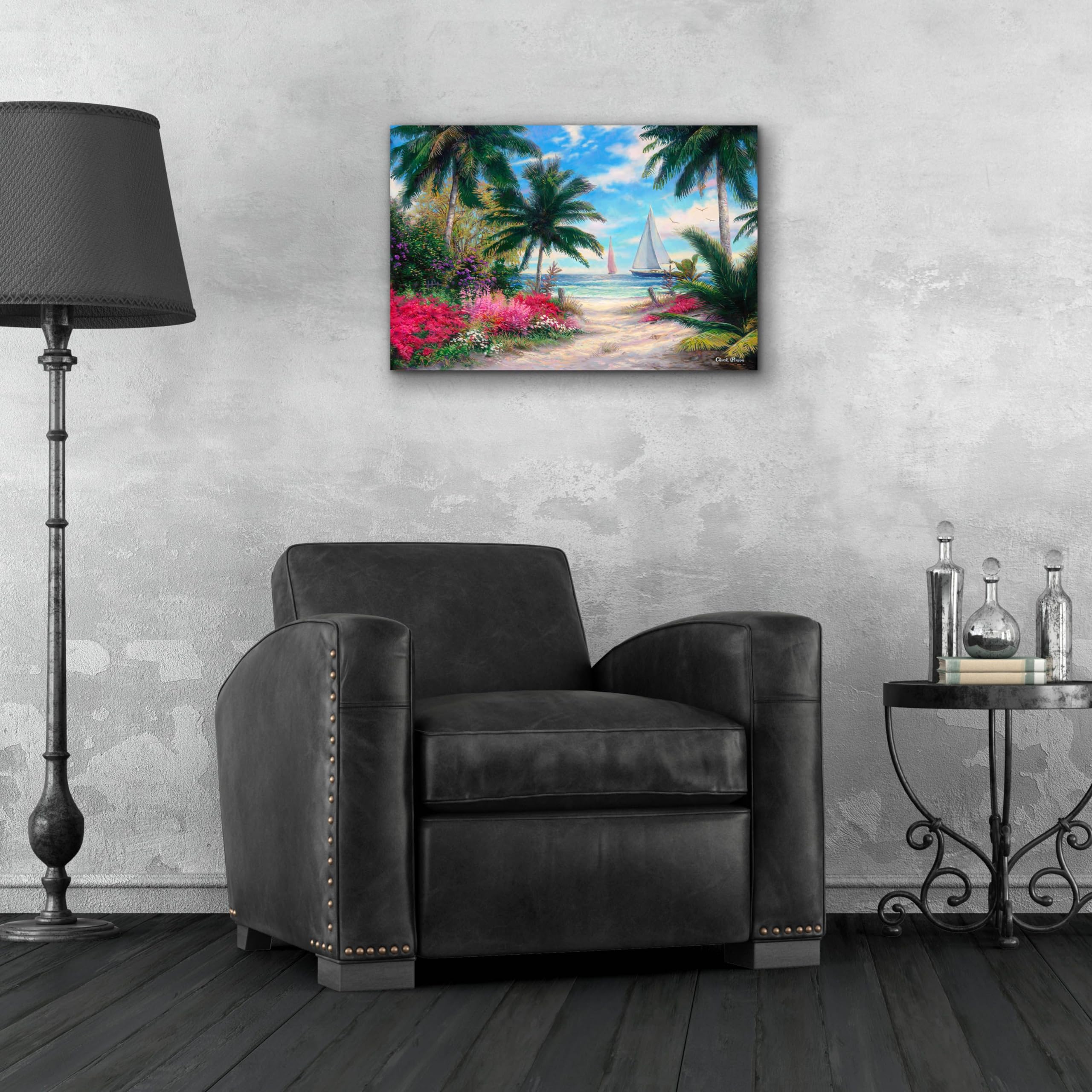 Epic Art 'Sea Breeze Trail' by Chuck Pinson - 24x16 Inch Acrylic Glass Wall Art for Living Room, Bedroom & Office Decor - Modern Coastal Landscape Painting