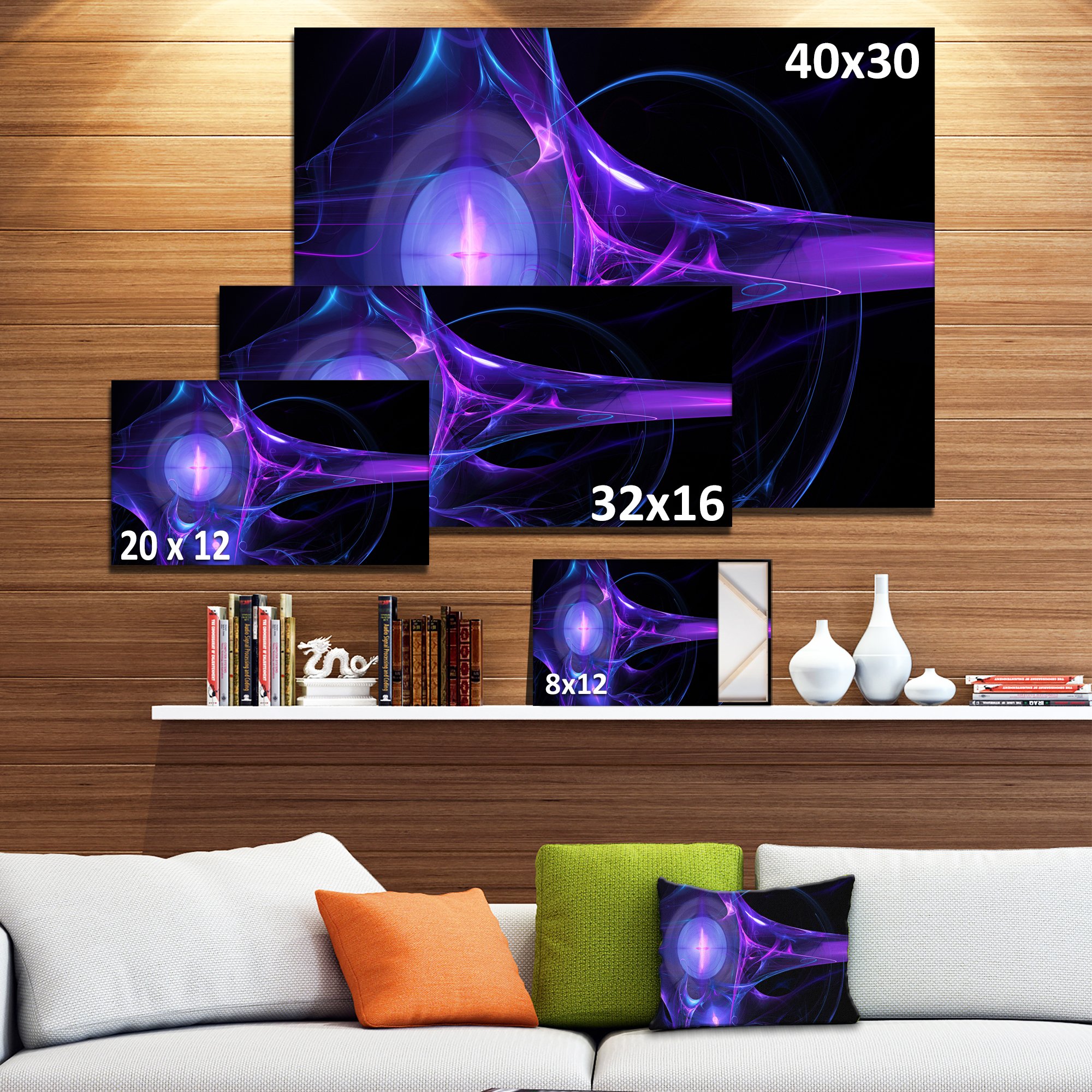 Abstract Purple Bright Candle Canvas Art Print - Modern Wall Decor for Living Room, Bedroom & Office