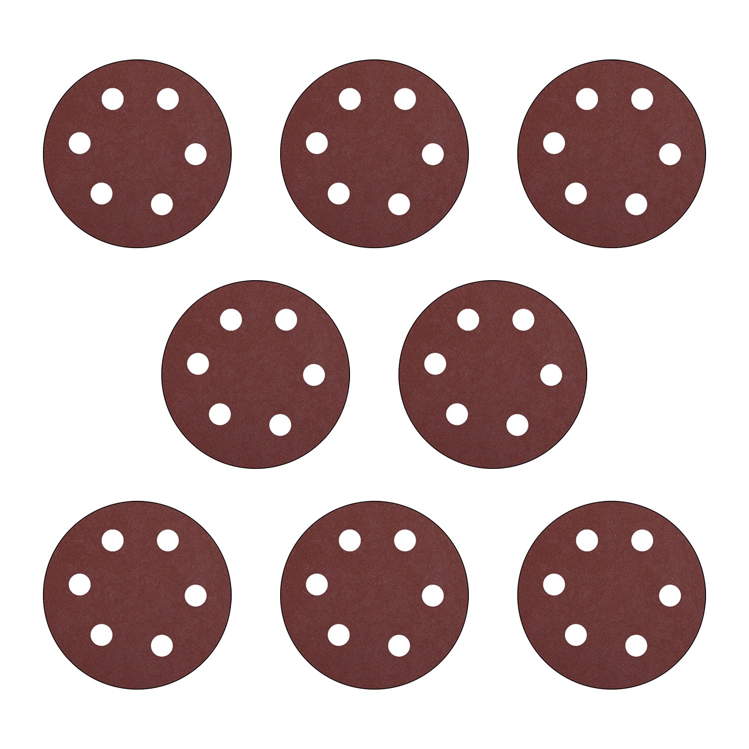 50PCS 400 Grits 5-Inch Hook and Loop Sanding Discs with 6-Hole, Aluminum Oxide Round Flocking Sandpaper for Angle Grinder, Woodworking, Metal Polishing - Perfect for DIY Projects and Professional Use