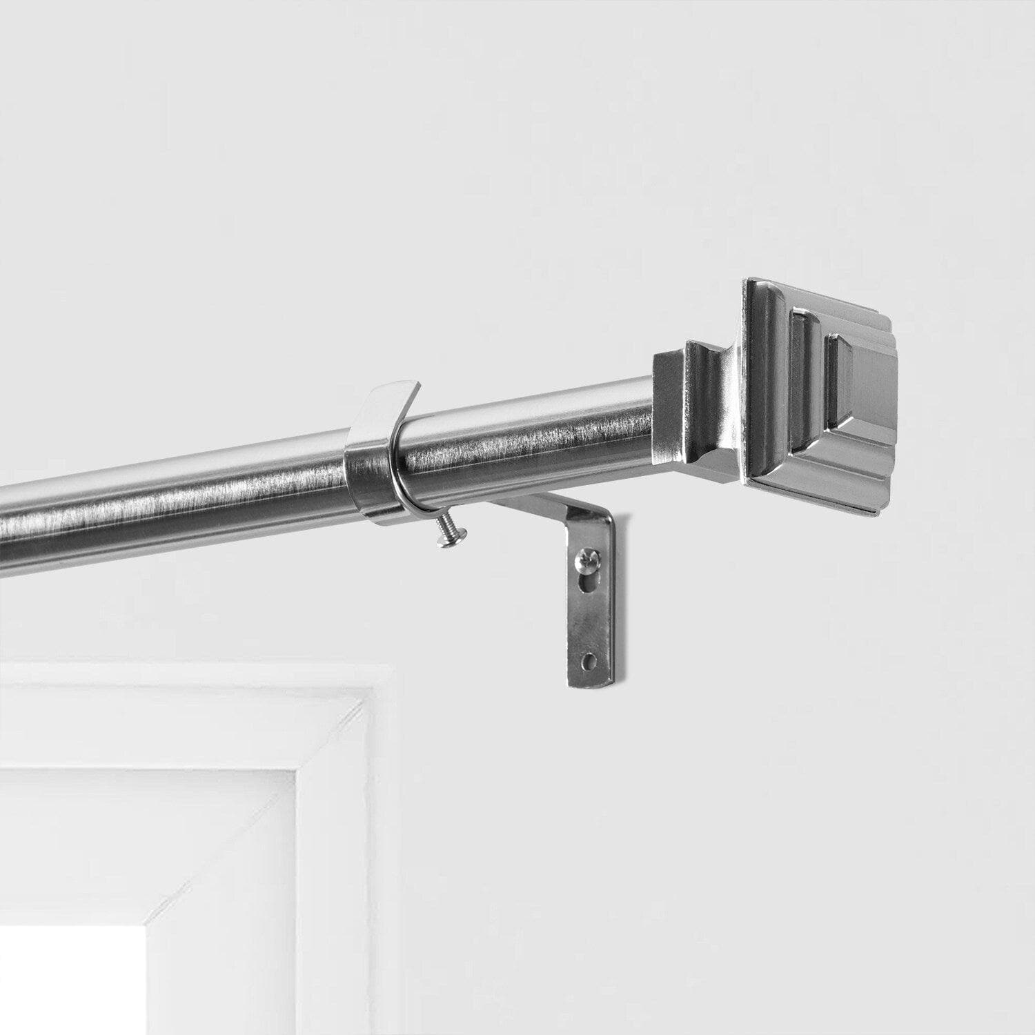 Modern Square Nickel Extendable Metal Rod Set - Adjustable Shelf Brackets for DIY Furniture, Closet Organizers & Home Decor (12-Piece Kit) - Perfect for Kitchen, Bathroom & Garage Storage Solutions