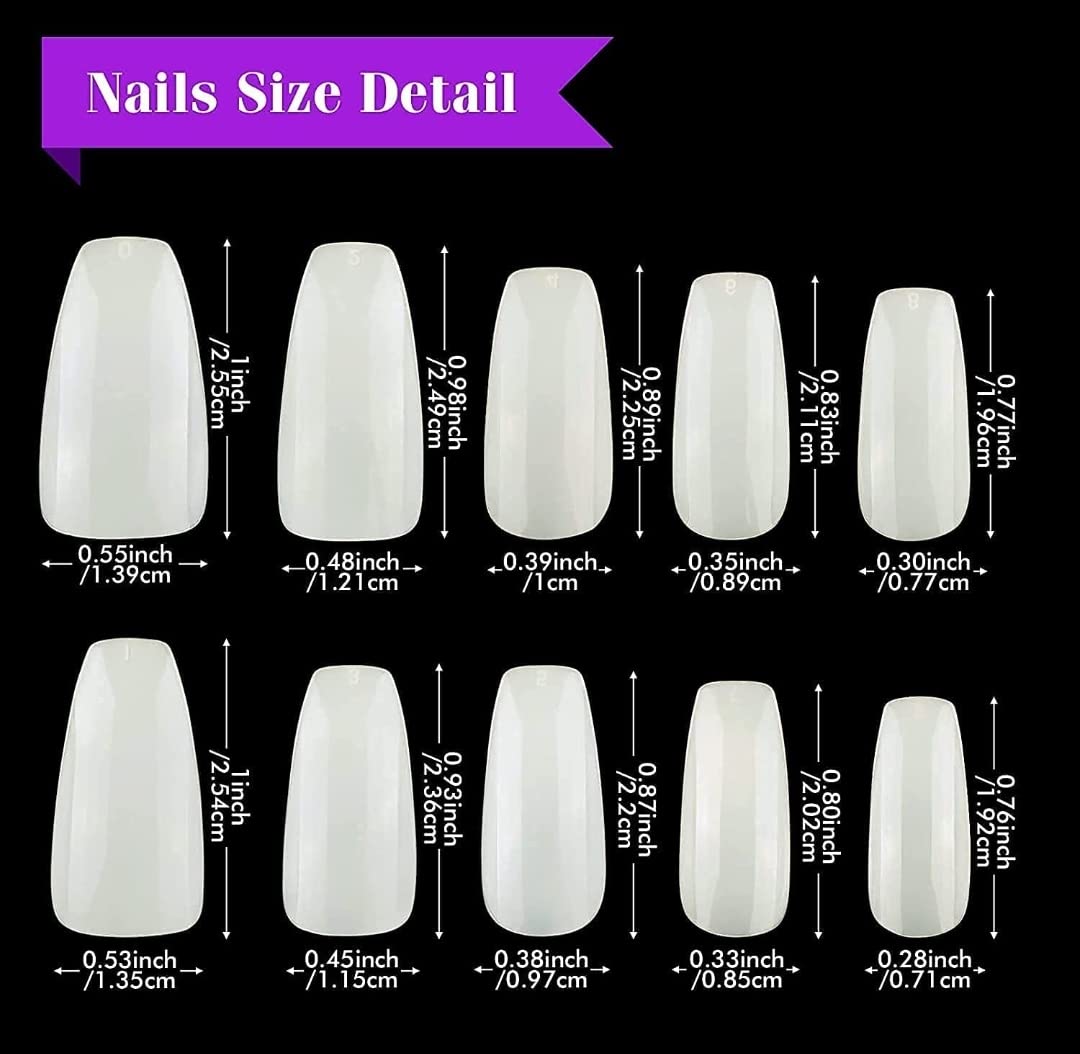 DEUTZIA False Nails for Women - 100PCS Acrylic Nail Tips with Nail Glue Kit - Reusable Press on Nails for Manicure, Nail Art & Salon Extensions - Perfect for Parties, Weddings & Everyday Wear