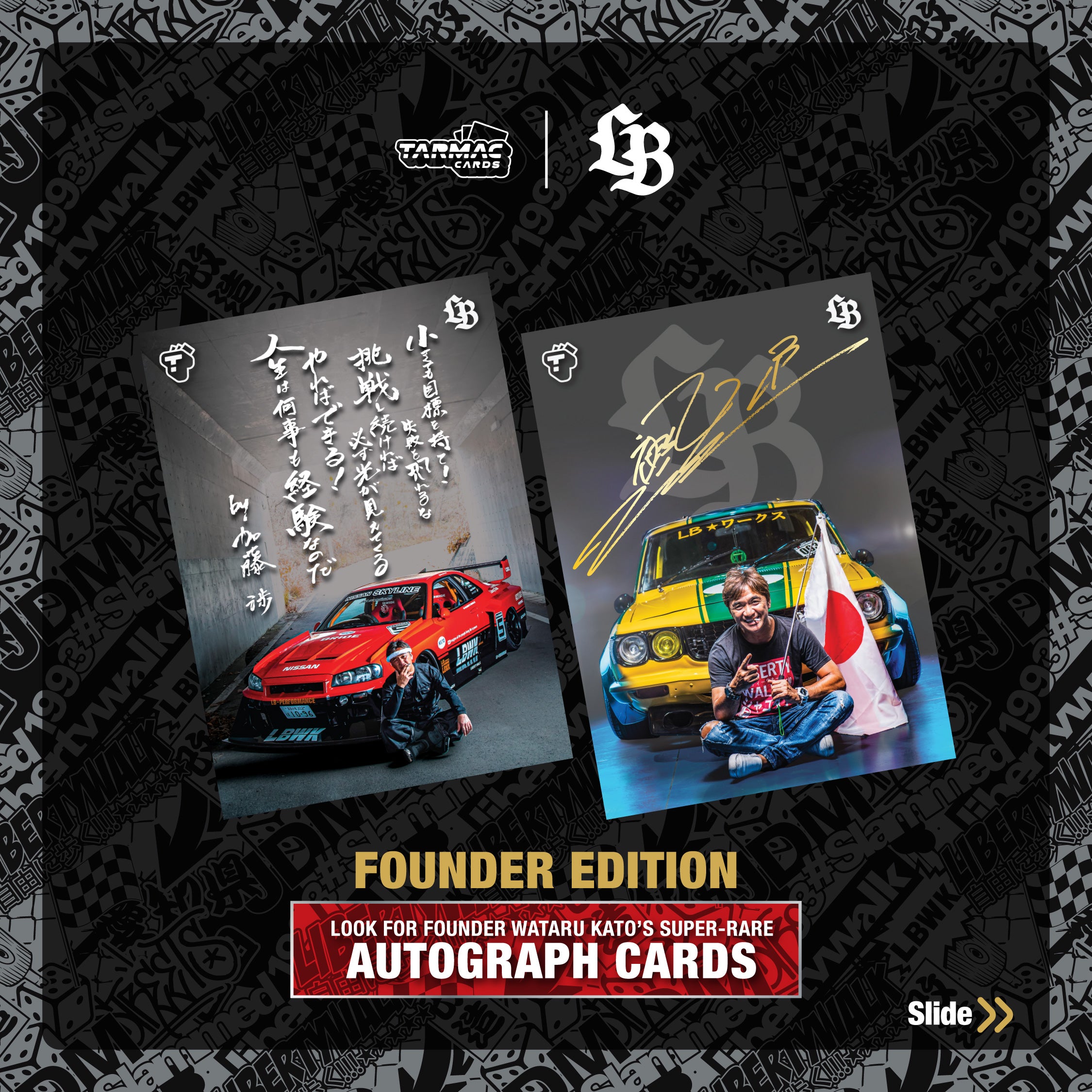 Liberty Walk Collectible Trading Cards Vol.01 Box - Limited Edition Tarmac Cards for Car Enthusiasts - Perfect for Collectors, Gifts, and Display