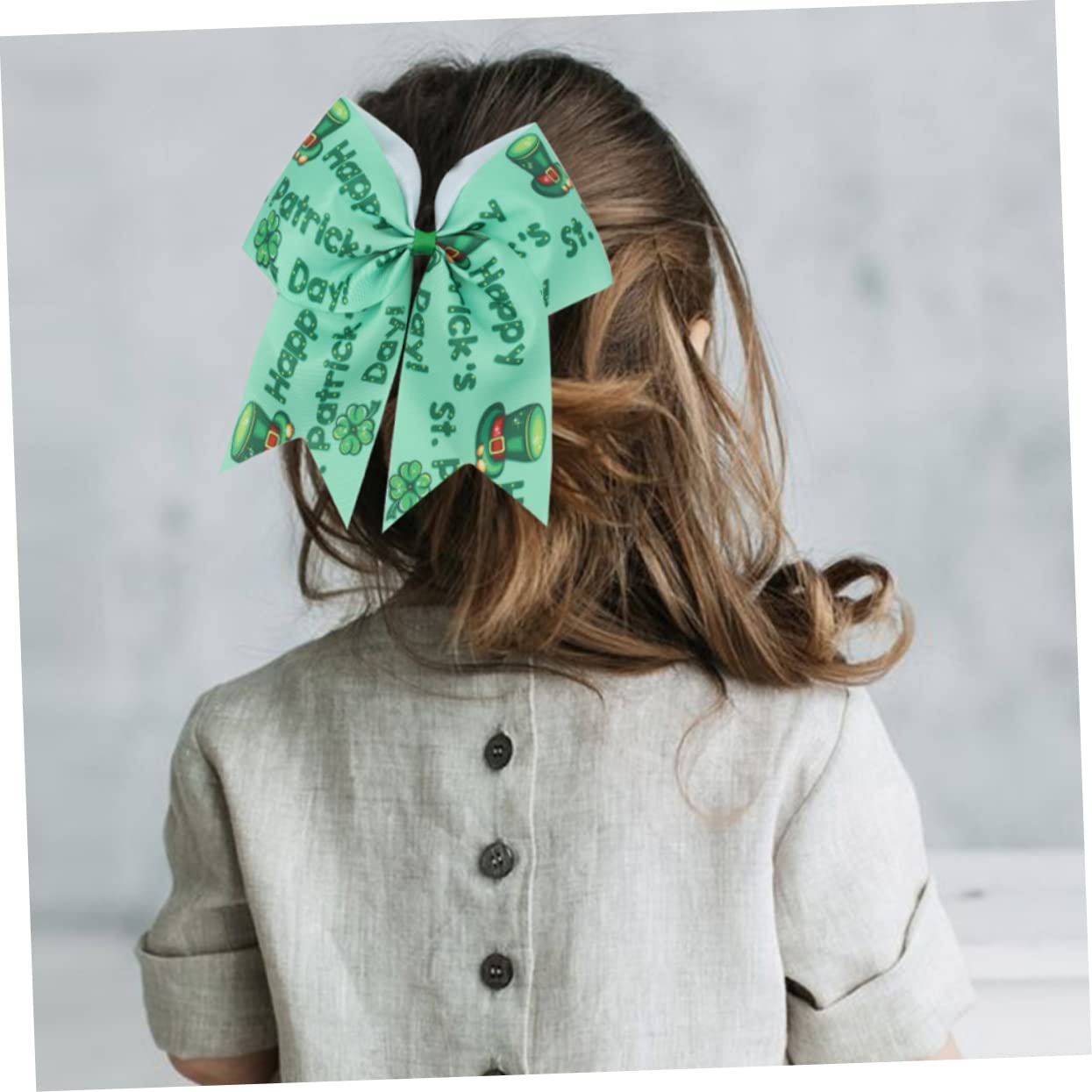 6 Pack Girls Hair Bows - St Patrick's Day Hair Ties for Kids & Toddlers