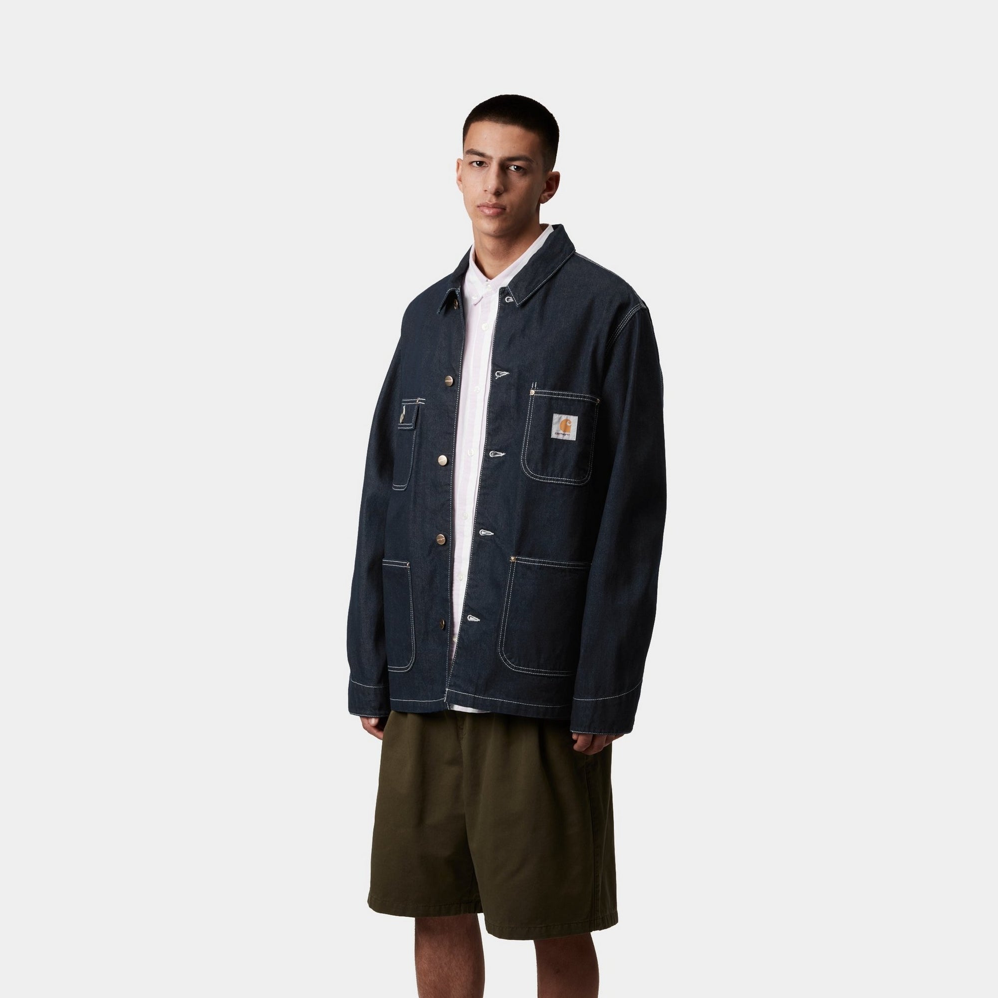 OG Chore Coat Spring Denim Jacket - One Wash Blue Denim Workwear for Men | Casual Wear, Outdoor Activities & Spring Layering