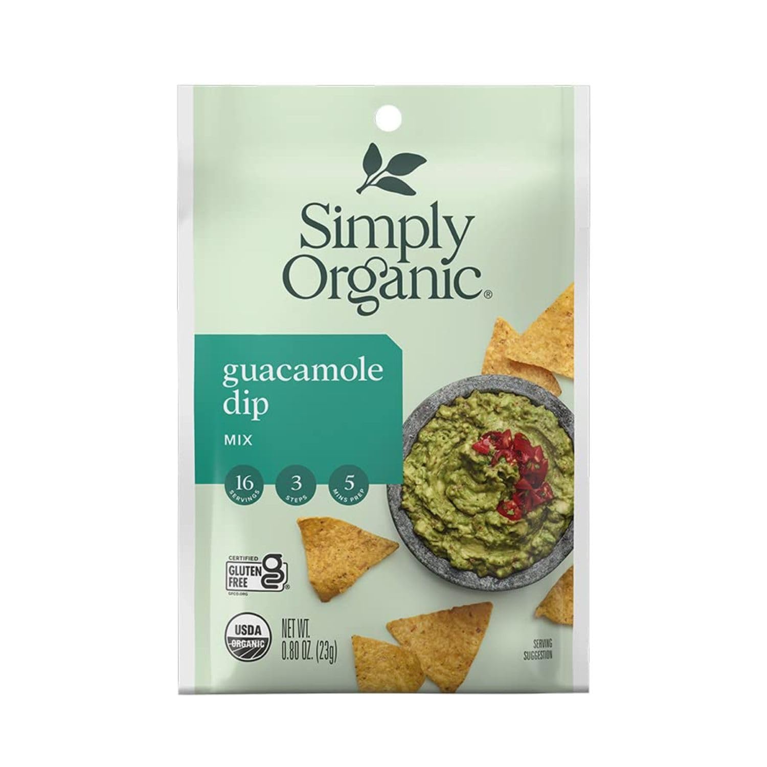Organic Guacamole Dip Mix - USDA Certified, Gluten-Free, Non-GMO | 0.8 oz Pack of 12 | Perfect for Nachos, Tacos & Party Snacks