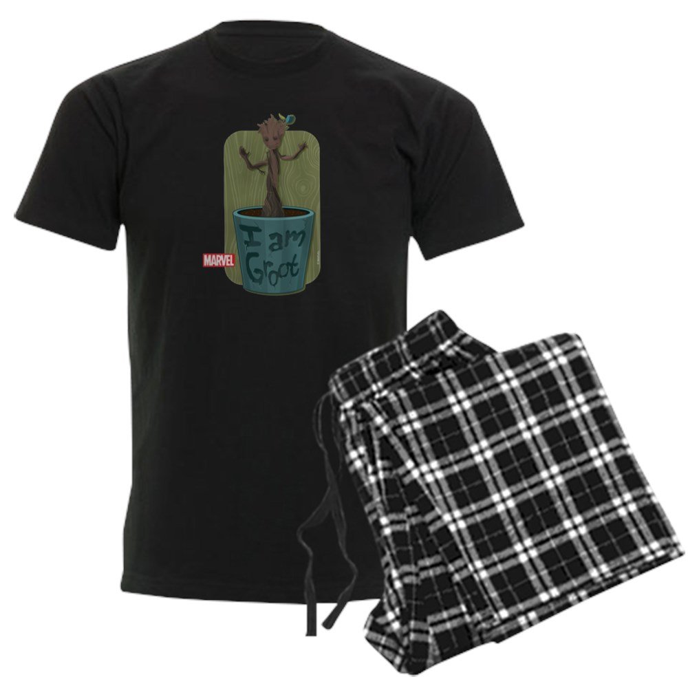 Guardians of the Galaxy Baby Groot Men's Dark Pajama Set - Soft Cotton Sleepwear for Marvel Fans | Perfect for Movie Nights & Cosplay