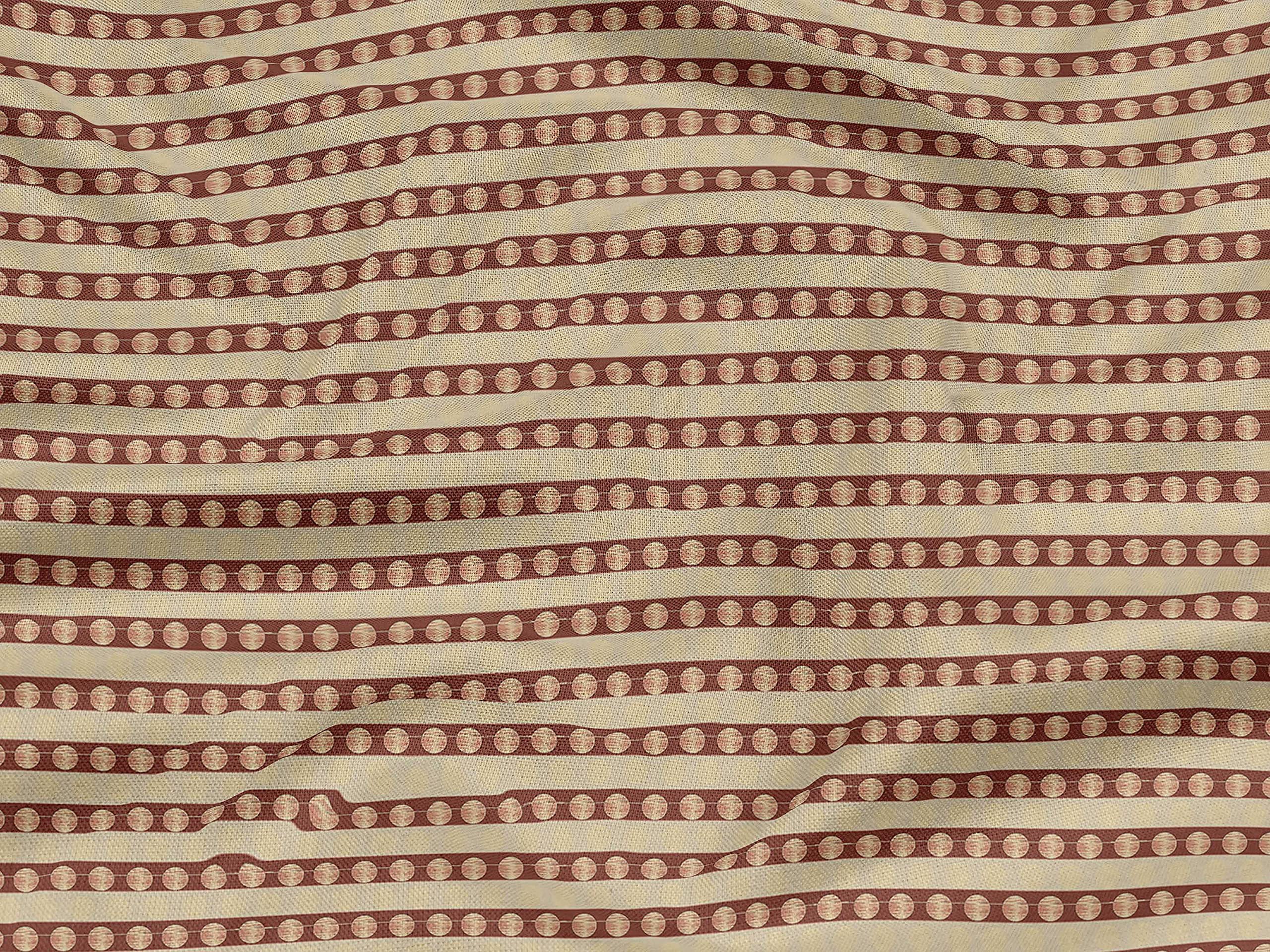oneOone Rayon Brown Polka Dot Fabric by The Yard - 56 Inch Wide Printed Sewing Material for DIY Clothing, Dresses & Home Decor Projects