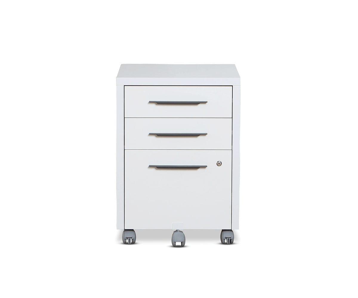White Mobile File Pedestal with Wheels - Heavy Duty Rolling File Cabinet for Office, Home, or Classroom Organization