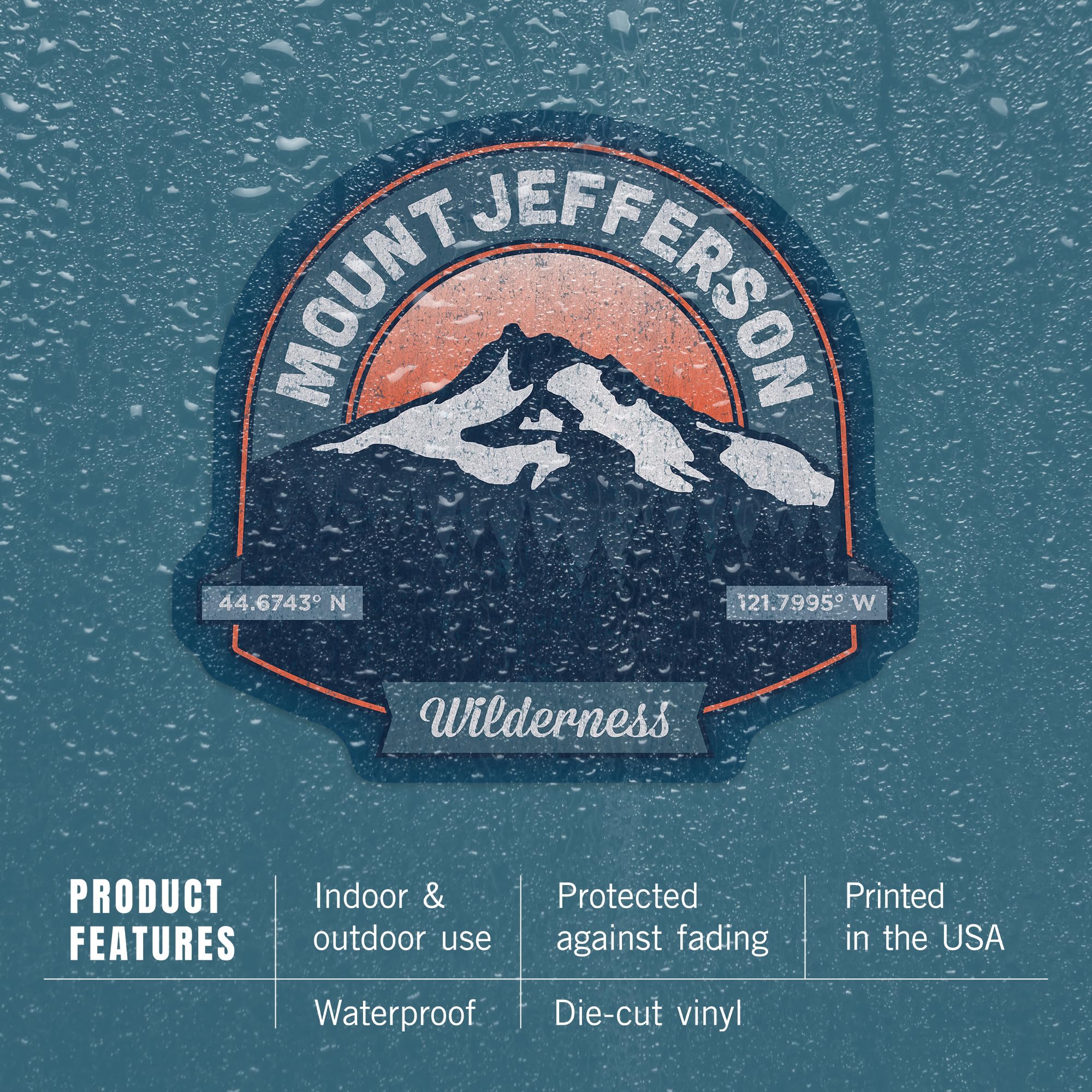 Premium Die-Cut Vinyl Stickers - Willamette National Forest & Mount Jefferson Wilderness Oregon PNW Volcanoes Design (1-3 inch Waterproof Decals) - Perfect for Cars, Water Bottles, Laptops, Coolers, Notebooks & Outdoor Gear - Durable Outdoor Adventure Decals for Hikers, Campers & Nature Lovers