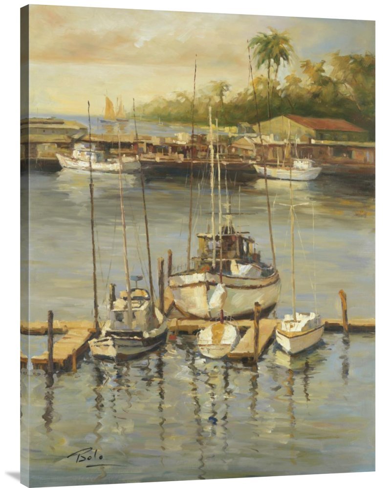 Budget Bolo Bahama Harbor Canvas Wall Art Print - Gallery Wrap Giclee for Living Room, Bedroom & Office Decor