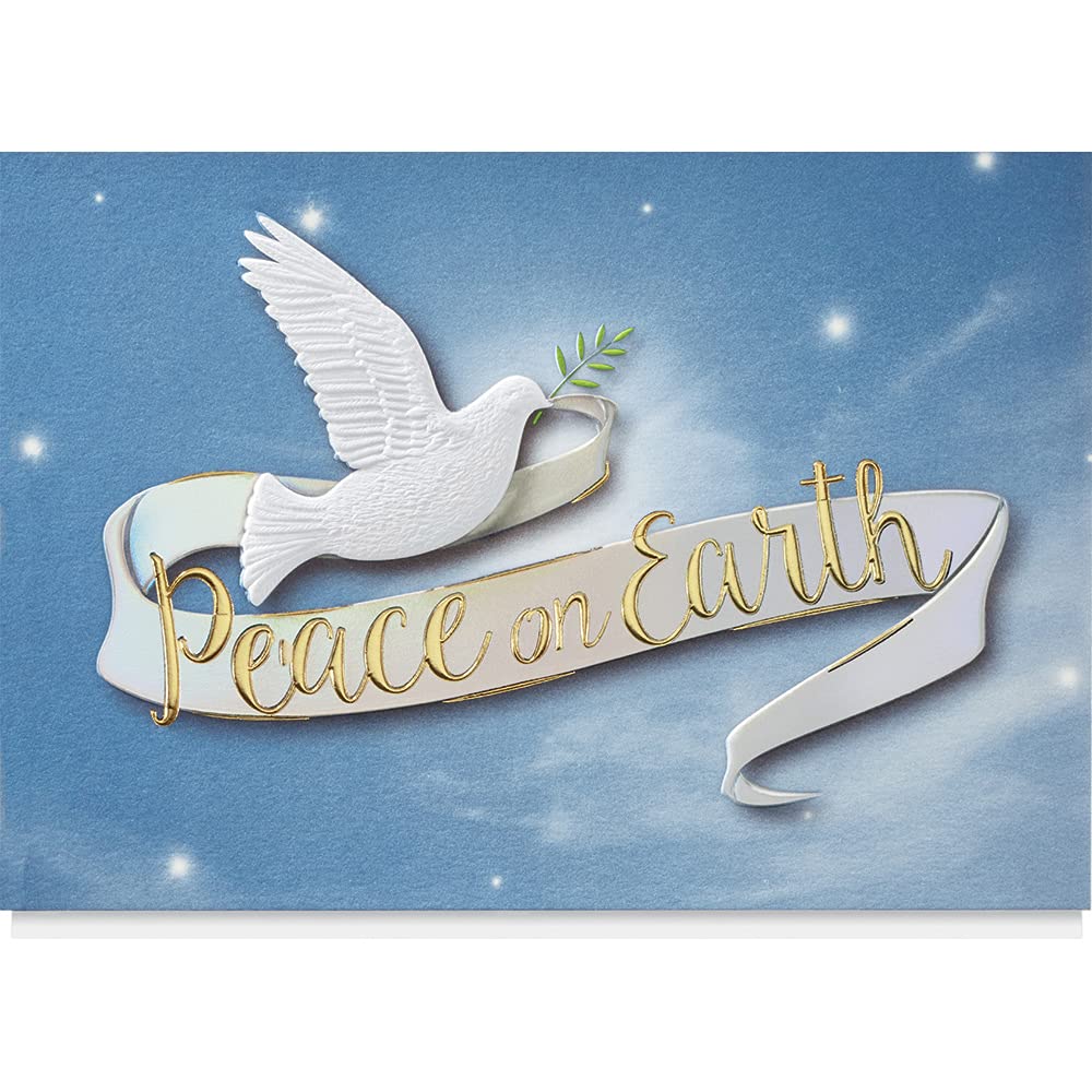25 Personalized Christmas Cards with Foil-Lined Envelopes - Soaring Dove of Peace Design - Holiday Greeting Cards for Business, Family & Friends - Perfect for Office Gifts, Holiday Parties & Festive Mailings