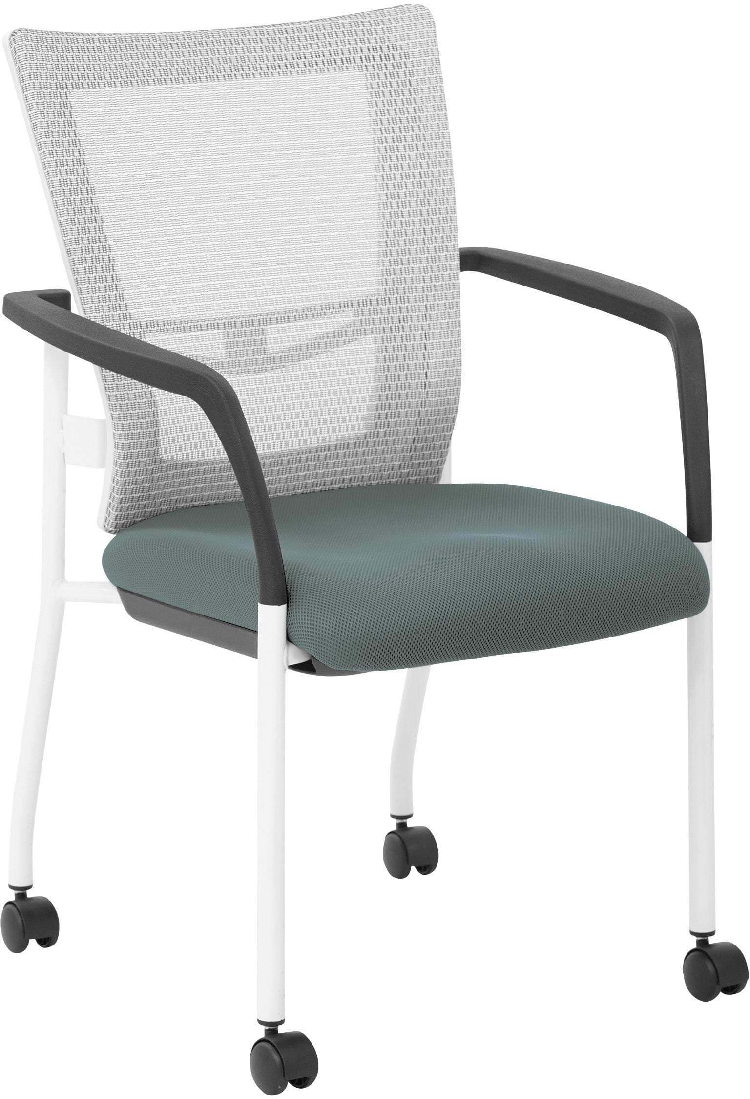 Office Star ProGrid® Mesh Back Visitor Chair with Casters - Ergonomic Office Guest Chair with Adjustable Height & Swivel Base [8840W] - Perfect for Reception Areas, Conference Rooms & Home Offices