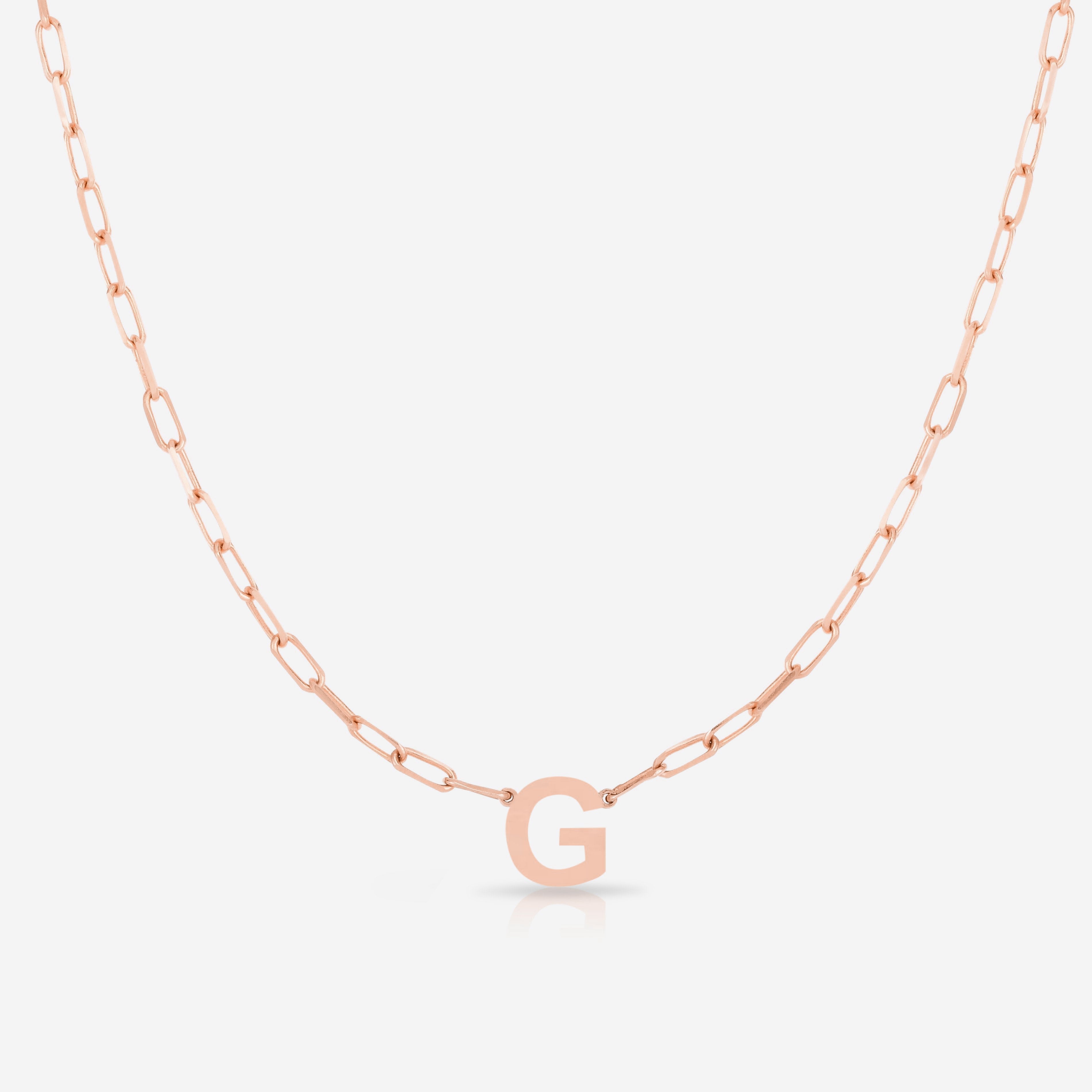Block Initial & Link Chain Necklace for Women - Personalized Name Necklace, Dainty Layering Jewelry Gift for Her - Perfect for Birthdays, Anniversaries and Everyday Wear