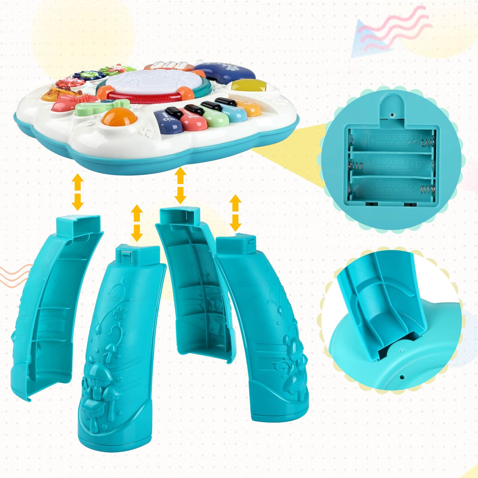 Best Baby Activity Center & Musical Learning Toy for 6-18 Month Olds - Interactive Toddler Toys for 1-3 Year Old Boys & Girls - Perfect Gift for Birthdays & Early Childhood Development - Ideal for Playtime, Learning & Sensory Stimulation