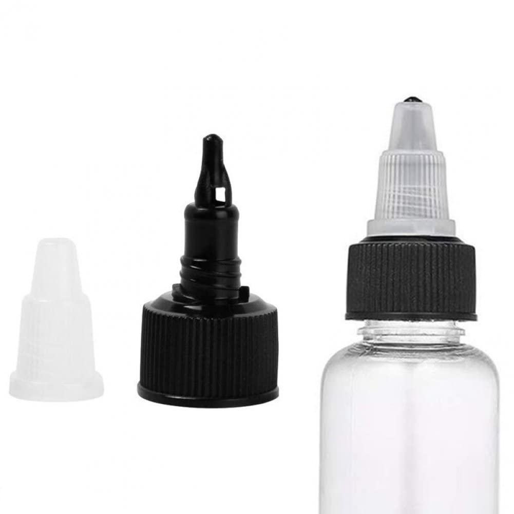 30ml Plastic Squeeze Bottles 10 Pack - Clear Twist Cap Dispensing Bottles for Ink, Liquid Oils, Gels & Glue - Perfect for DIY Crafts, Art Supplies & Kitchen Use