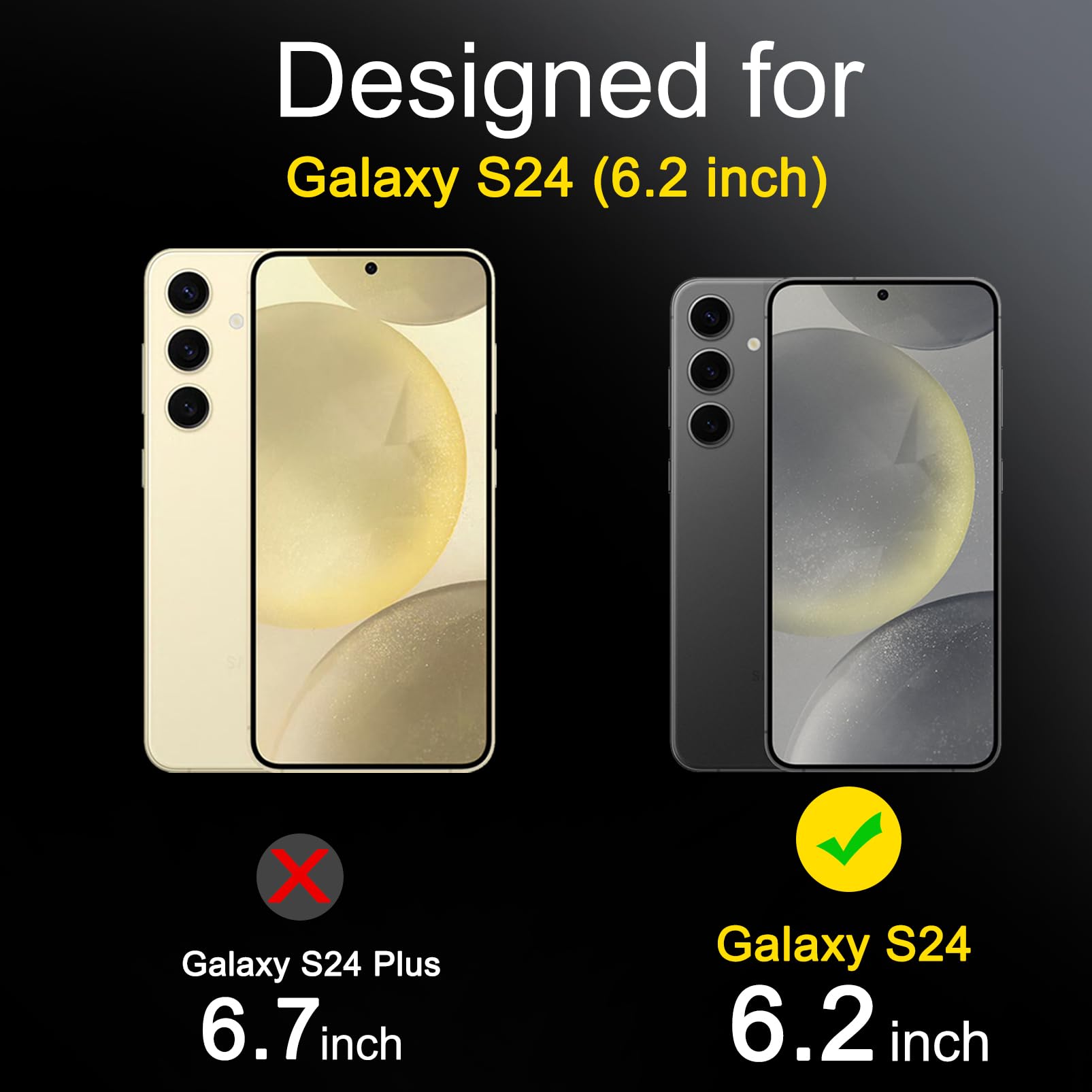 Ferilinso 4 Pack Screen Protector + 4 Pack Tempered Glass Camera Lens Protector for Samsung Galaxy S24 (6.2 Inch) - Case Friendly, Anti-Scratch, HD Clear - Perfect for Daily Use, Travel & Outdoor Protection
