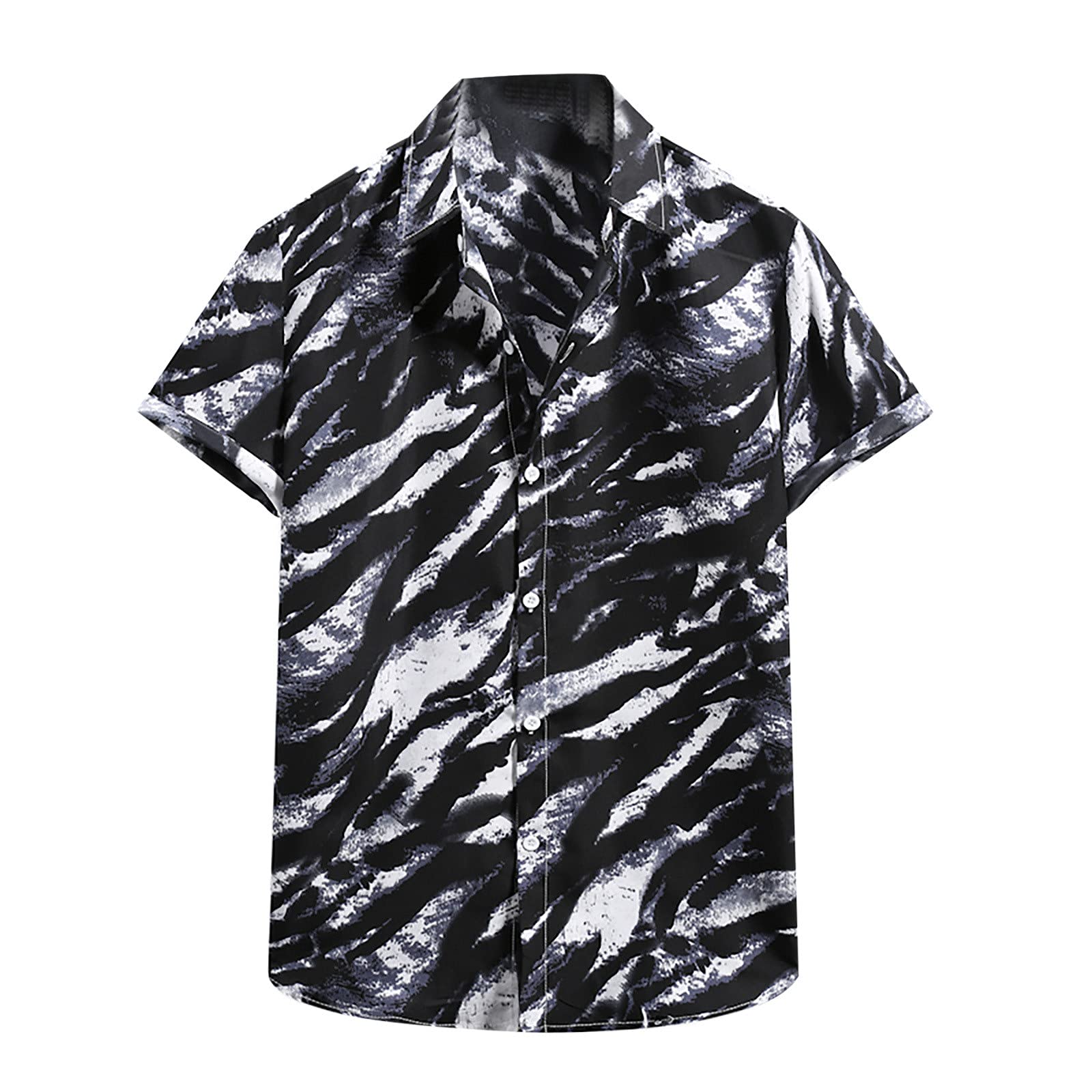 Men's Short Sleeve Hawaiian Shirt - Tropical Print Button Up Casual Shirt for Summer, Beach, Golf & Outdoor Activities | Lightweight Breathable Fabric for Warm Weather