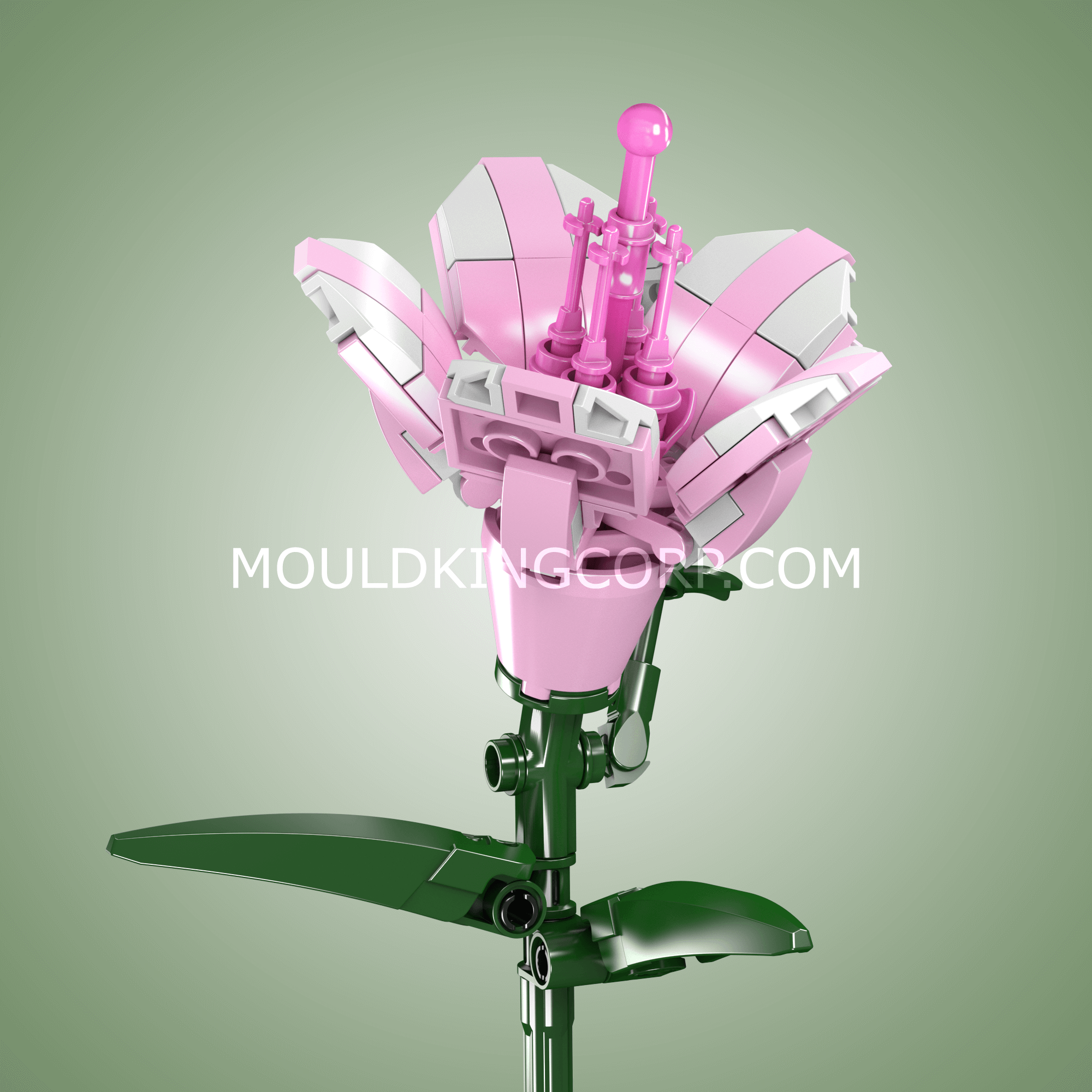 Mould King 24002 Rhododendron Flower Building Blocks Set - 132 PCS Creative DIY Model Kit for Home Decor, Gift, or Office Display