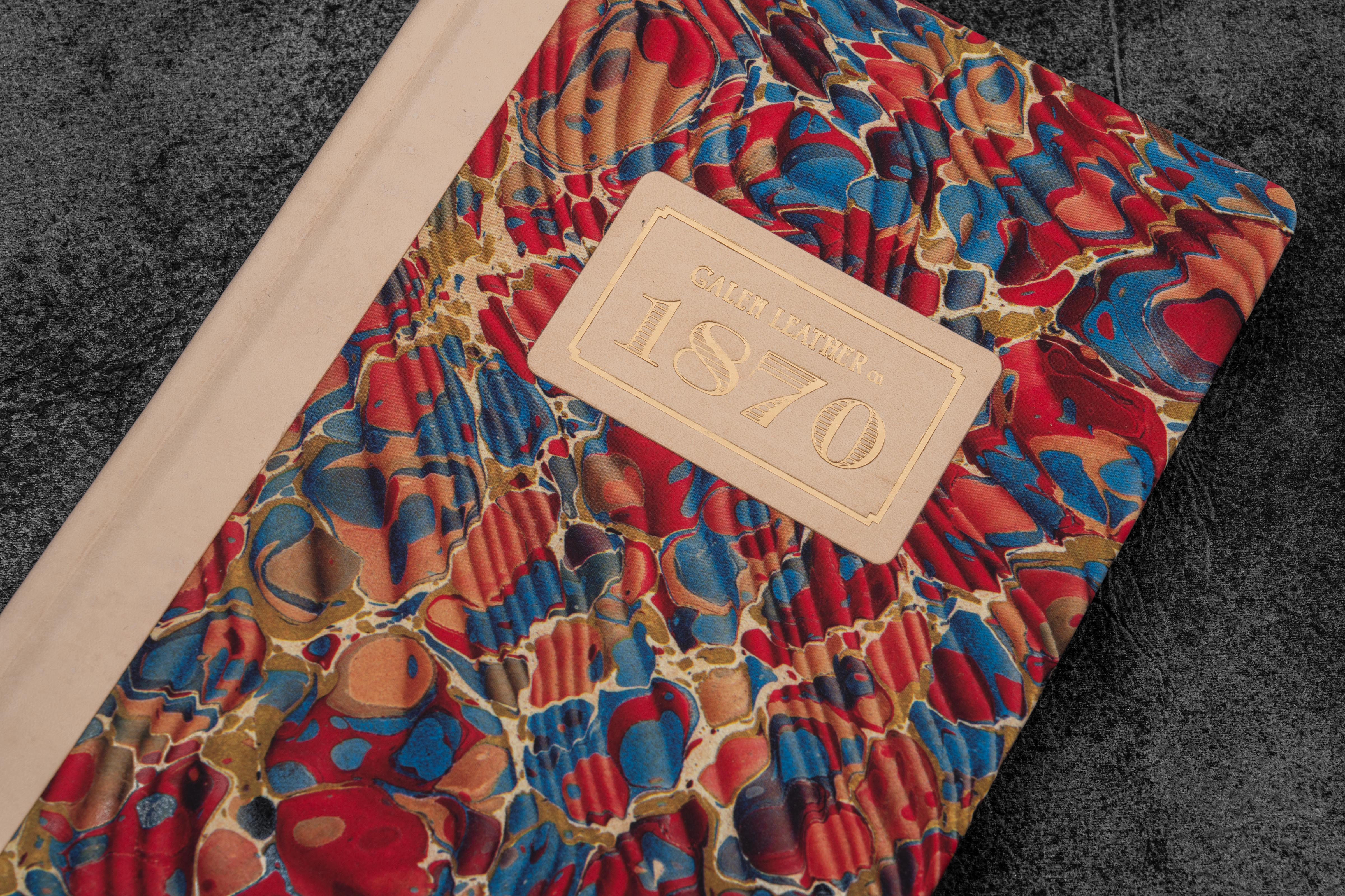 1870 Marbled Notebook - Molten Lava Design, TR Blank Paper, A5 Size (5.8 x 8.3 inches) - Perfect for Journaling, Sketching & Note Taking