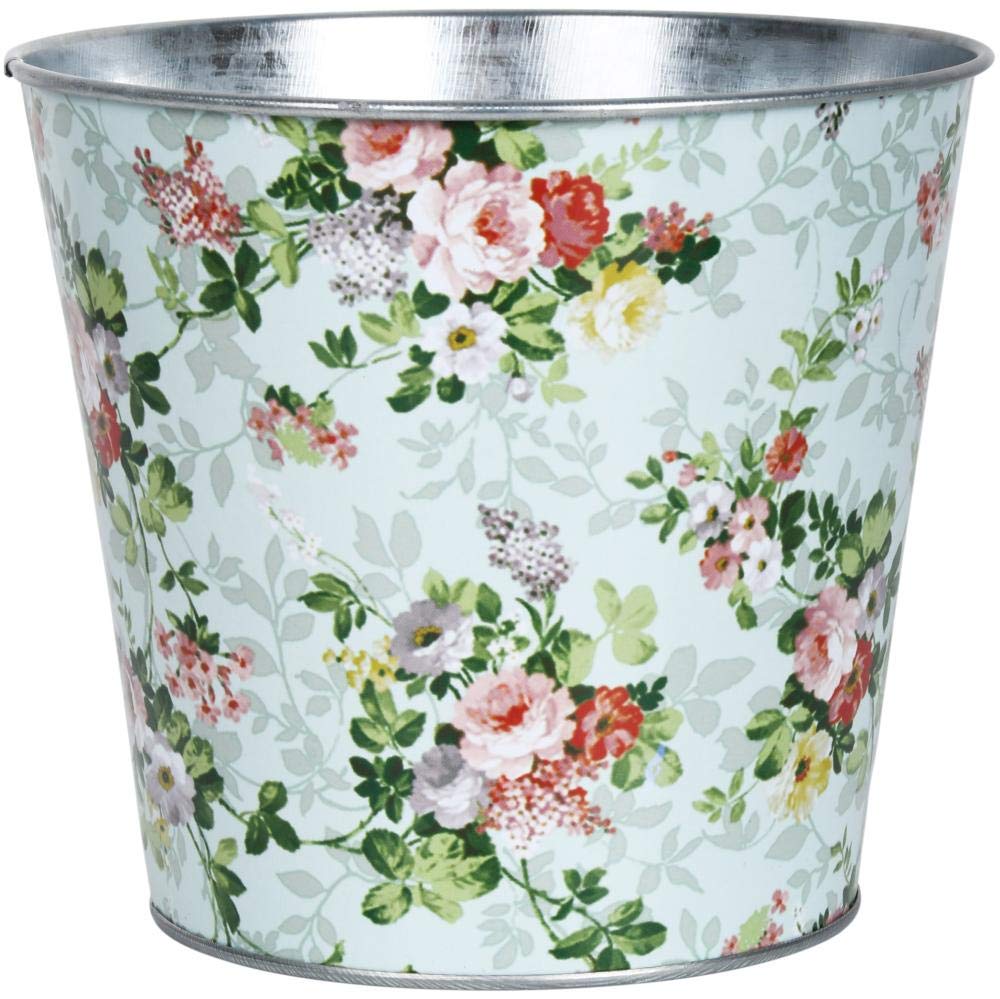Esschert Design Rose Print Flower Pot - Elegant Ceramic Planter for Indoor & Outdoor Plants - Perfect for Home, Garden, and Patio Decor