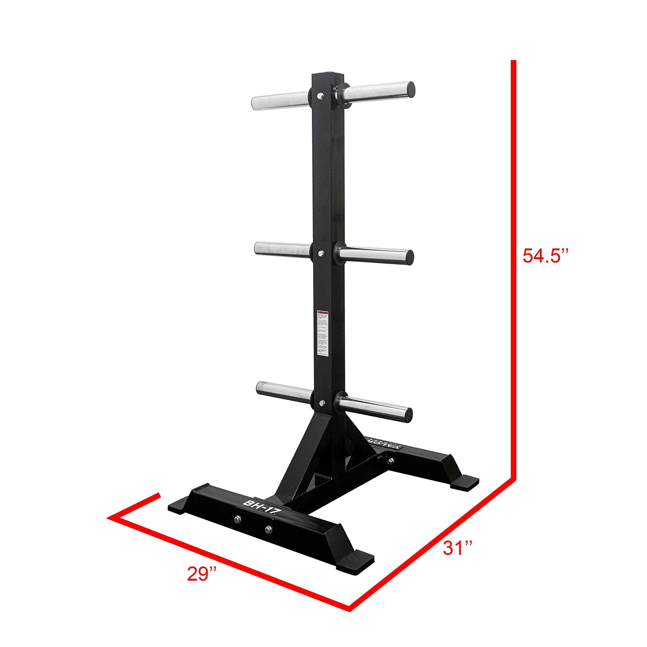 Valor Fitness Weight Plate Rack for Olympic & Standard Plates - Heavy Duty Bumper Plate Organizer & Barbell Storage Stand - Perfect for Home Gym, Garage Workout Space & CrossFit Training