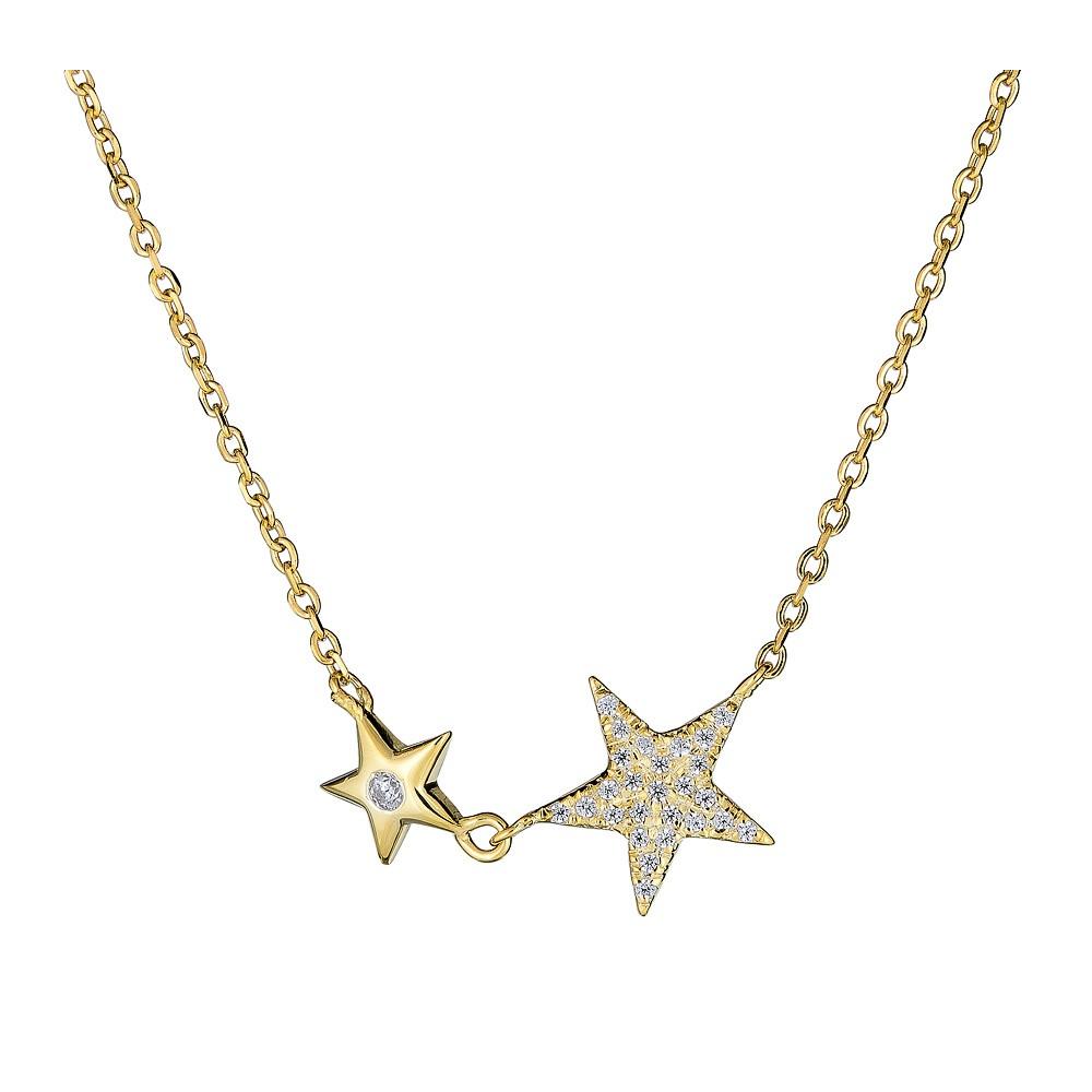 14KT Gold Diamond Star Necklace - 0.06 CTW Pavé & Bezel Setting - Perfect for Anniversary Gifts, Valentine's Day & Special Occasions