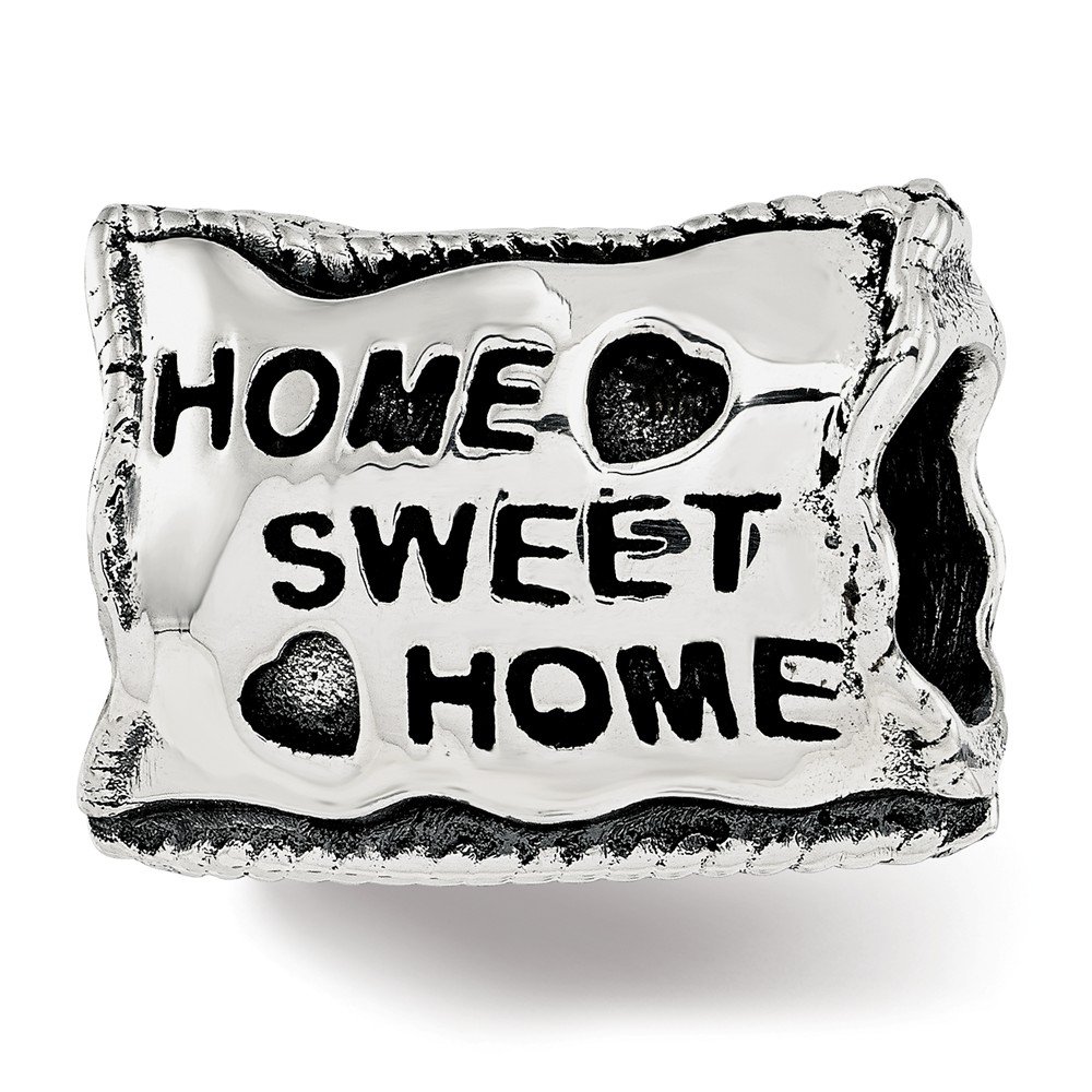 925 Sterling Silver Home Sweet Home Bead Charm Pendant - 9mm x 12mm for Jewelry Making, Bracelets & Necklaces - Tiny Silver Charm for DIY Crafts & Gifts