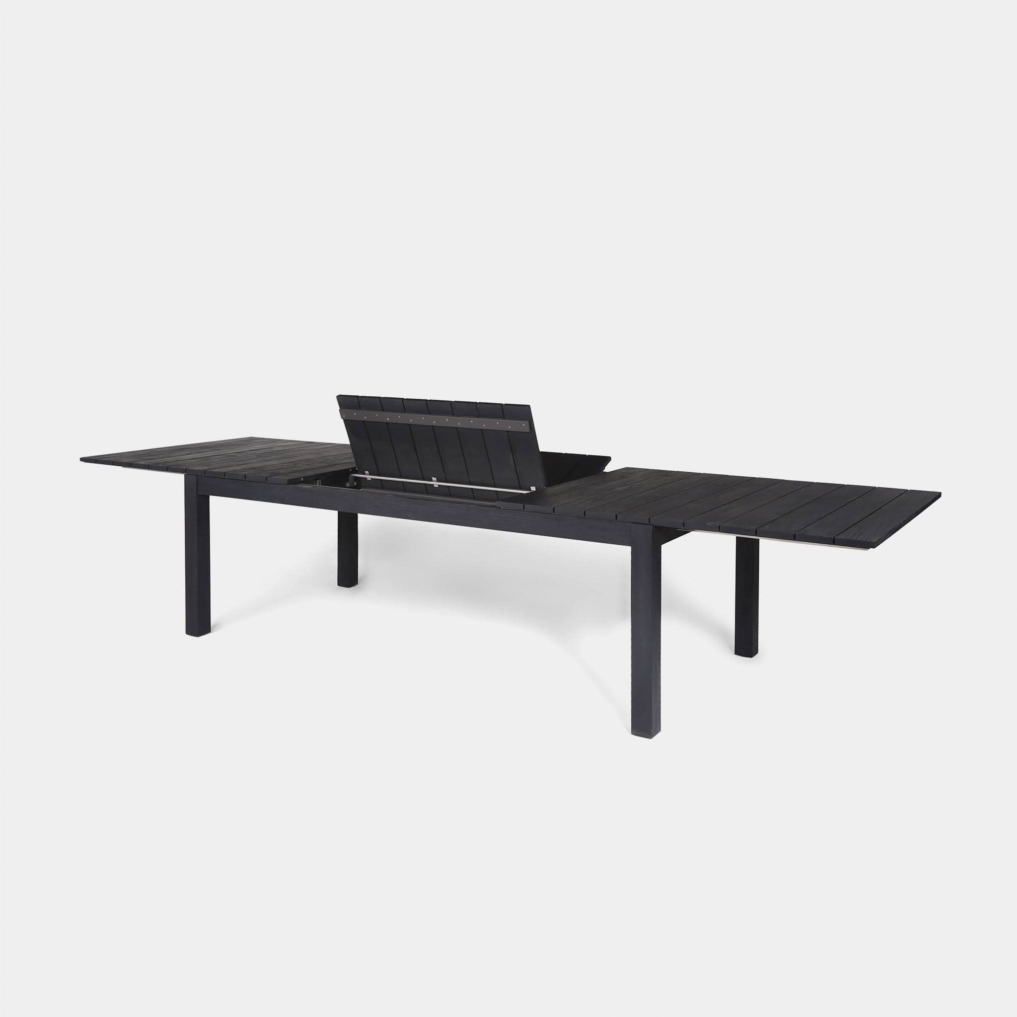 Pacific Teak Extension Dining Table - Expandable Solid Wood Table for 6-10 People - Perfect for Family Gatherings & Dinner Parties