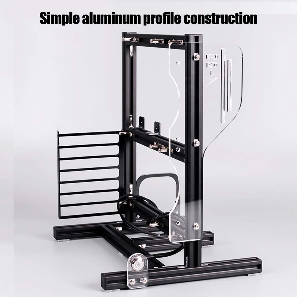 ATX/M-ATX/ITX Open Frame PC Case - Aluminum Vertical Test Bench for Water Cooling & Overclocking | DIY Computer Chassis Bracket for Gaming Rigs & Workstations (Black)