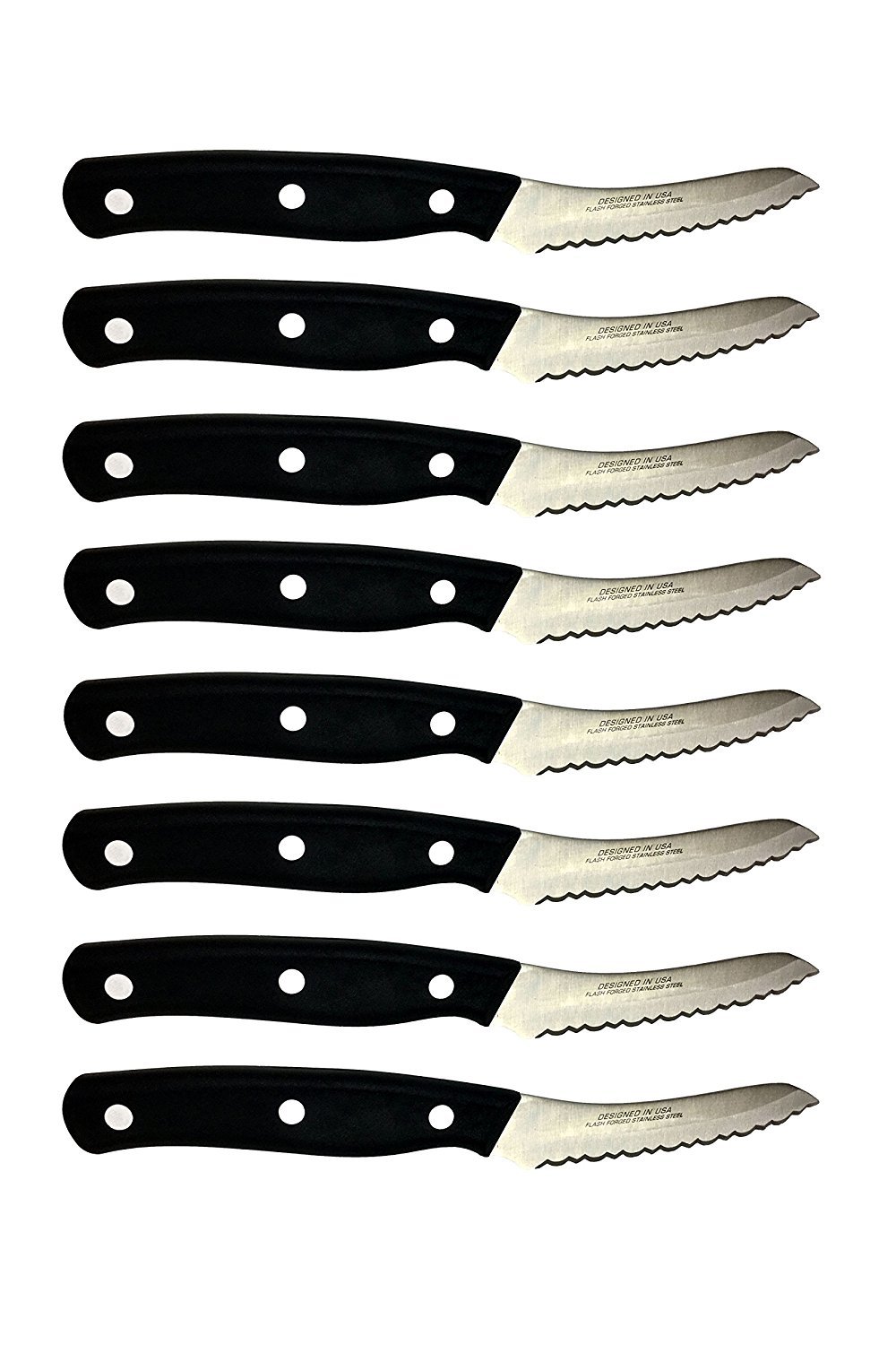 Premium Miracle Blade World Class Professional Series Steak Knives - 8-Piece Set with Serrated Edge for Perfect Cuts | Ideal for Steak Dinners, BBQ Parties & Fine Dining Experience