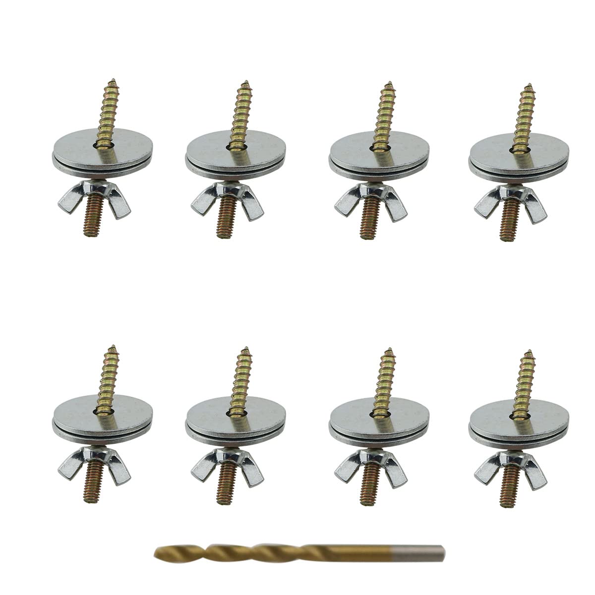 ZCZQC 8pcs Bird Cage Feeder Stand Perches Accessories - Hardware Kit with 16 Clamps, 8 Screws, 8 Bolts & Drill for Holding Water Bowls & Food Cups | Perfect for Parrot, Cockatiel & Finch Cages