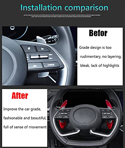 Aluminum Steering Wheel Paddle Shifter Extensions - 2PCS Red Interior Accessories for Hyundai Tucson 2022-2023, Sonata 2020-2022, Santa Cruz 2022-2023 | Easy Install & Enhanced Driving Experience | Perfect for Racing Enthusiasts & Daily Commute
