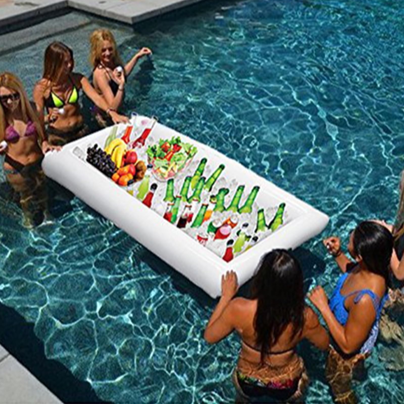 **Inflatable Serving Bar Tray with Drain Plug - Perfect for BBQ, Picnic, Pool Party, Buffet & Camping - Salad, Ice, Food & Drink Container (Pack of 1) - Ideal for Outdoor Gatherings, Beach Parties & Tailgating**