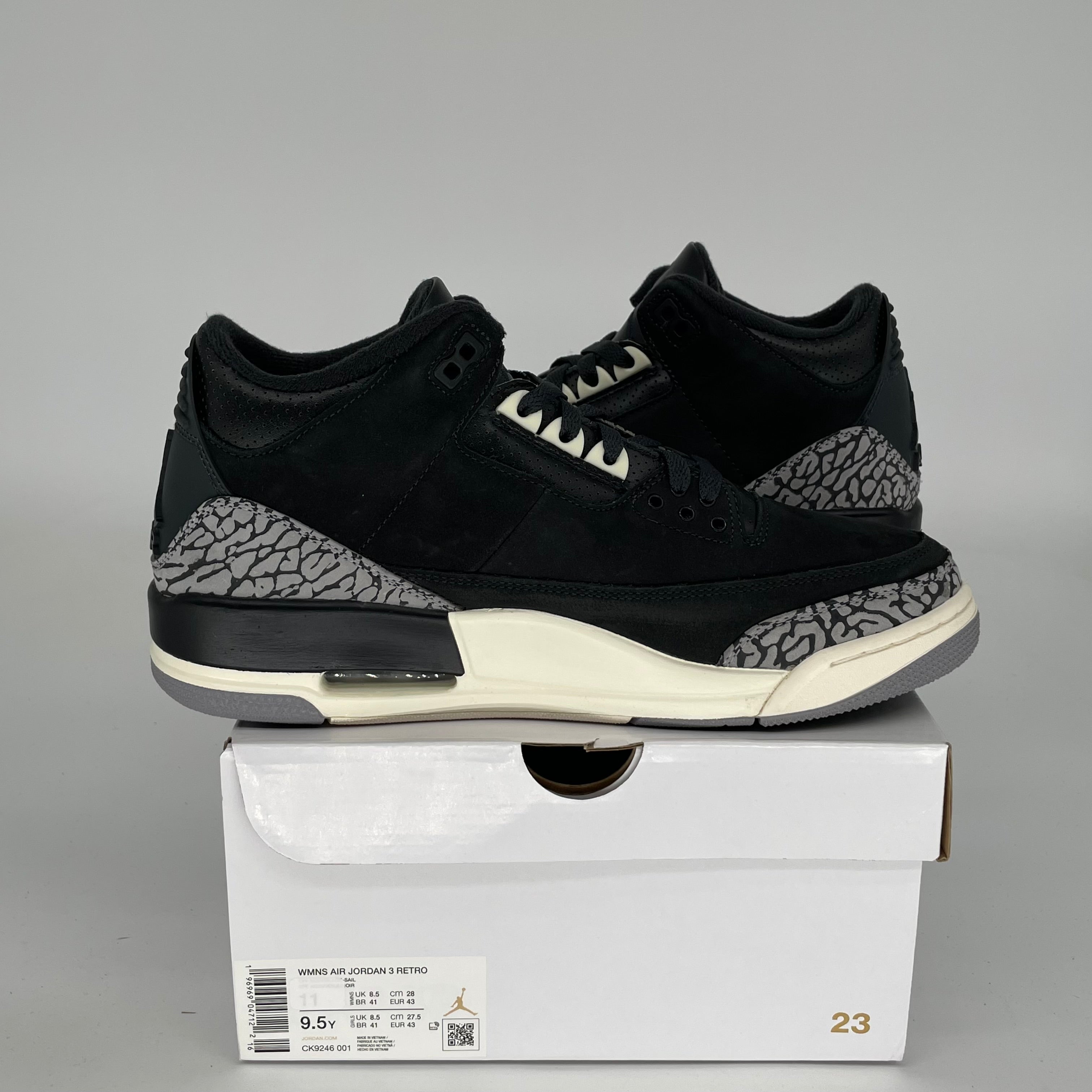 AIR JORDAN 3 OFF NIOR W Women's Basketball Shoes Size 9.5/11W Black CK9246-001 - Perfect for Streetwear, Gym & Casual Outfits