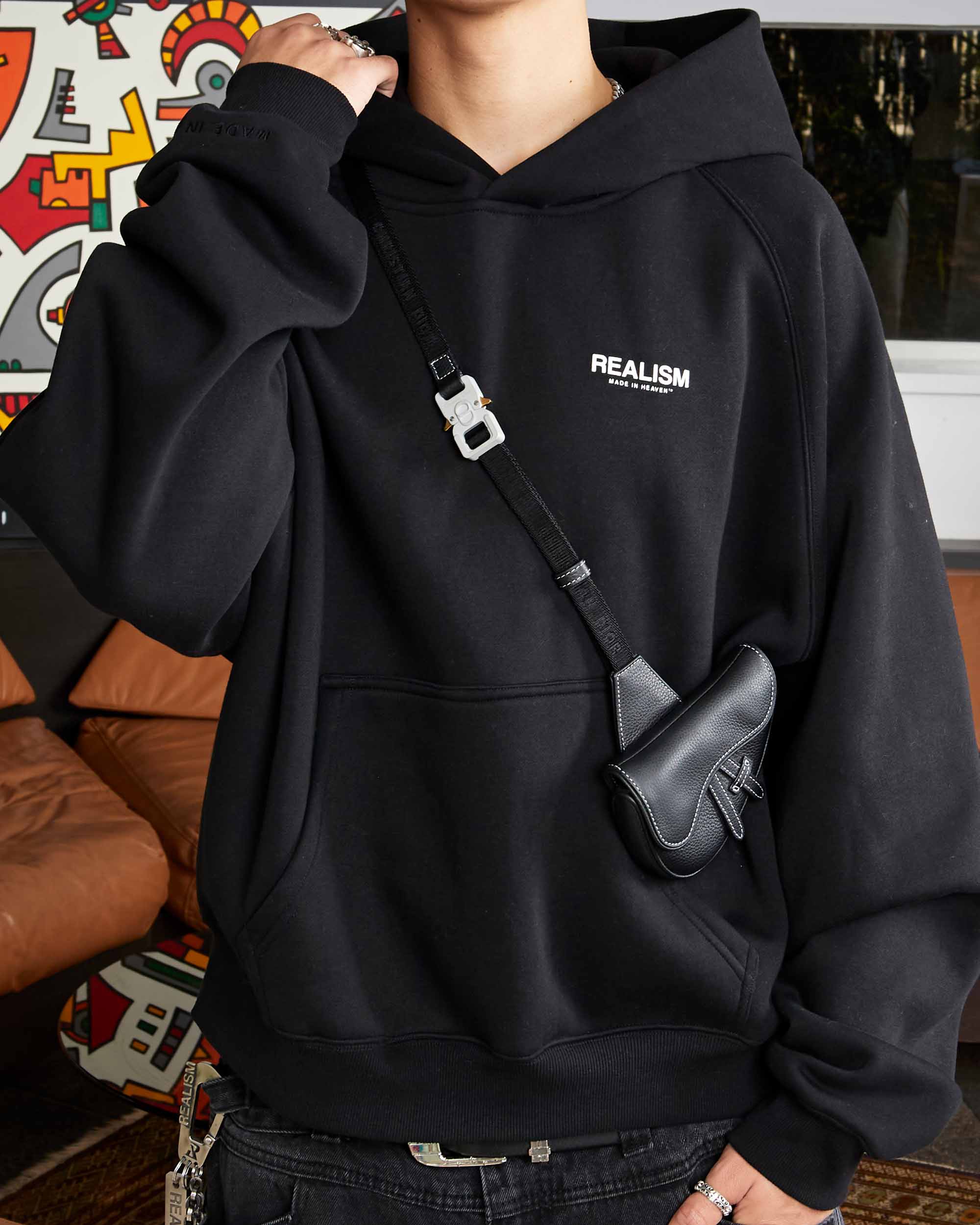 SSS Realism Studio Hoodie - Black | Premium Quality Men's & Women's Pullover Sweatshirt | Streetwear Fashion for Casual Wear & Outdoor Activities
