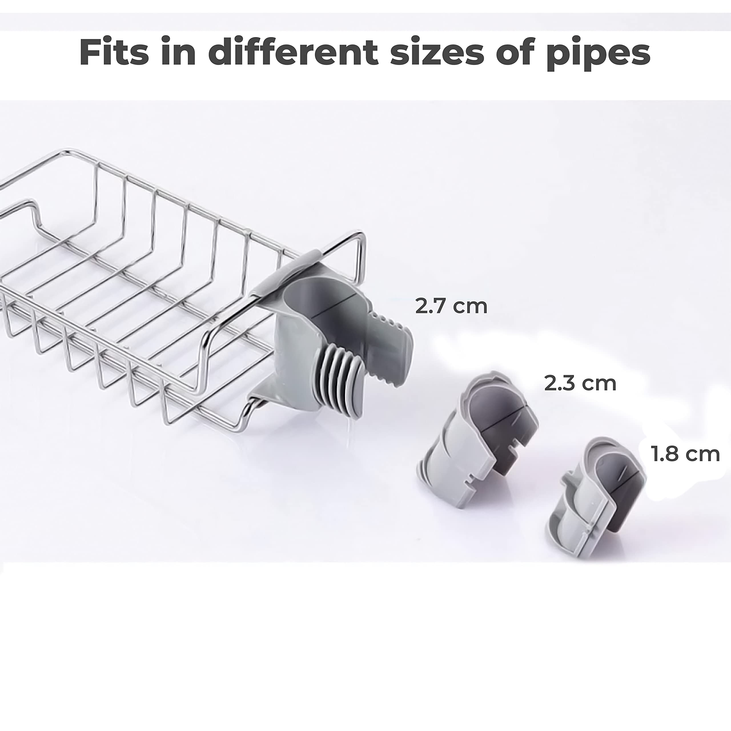Stainless Steel Sink Caddy Organizer with Towel Holder - Kitchen Drain Rack & Soap Dispenser Storage - Practical Tap Organizer Clip for Sponges and Brushes - Perfect for Small Kitchen Countertop Organization (Pack of 1)