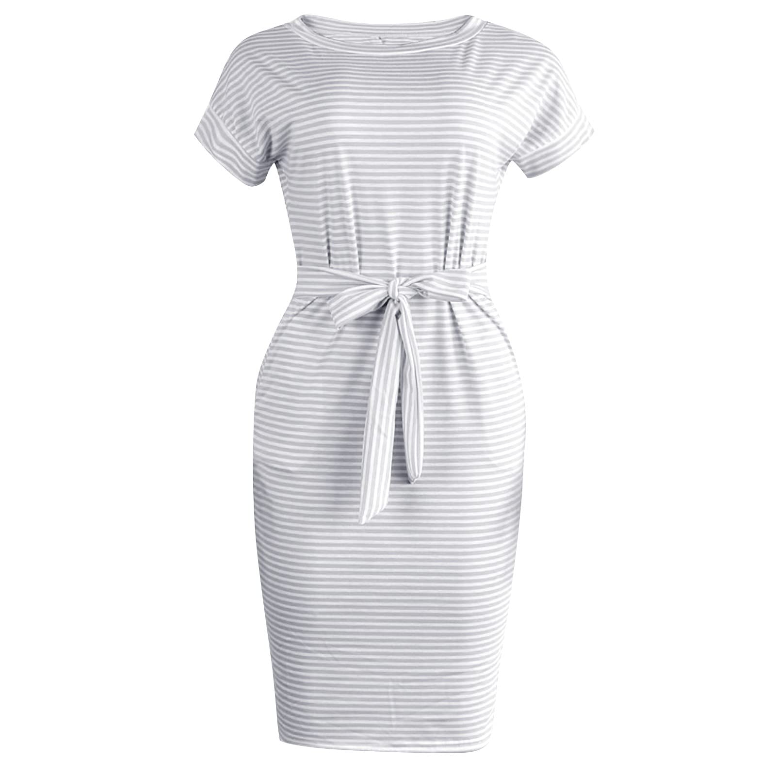 BRISEZZS Women's Plus Size Formal Midi Shirt Dress - Elegant Gray Summer Casual Office Wear for Women | Perfect for Work, Parties & Special Occasions