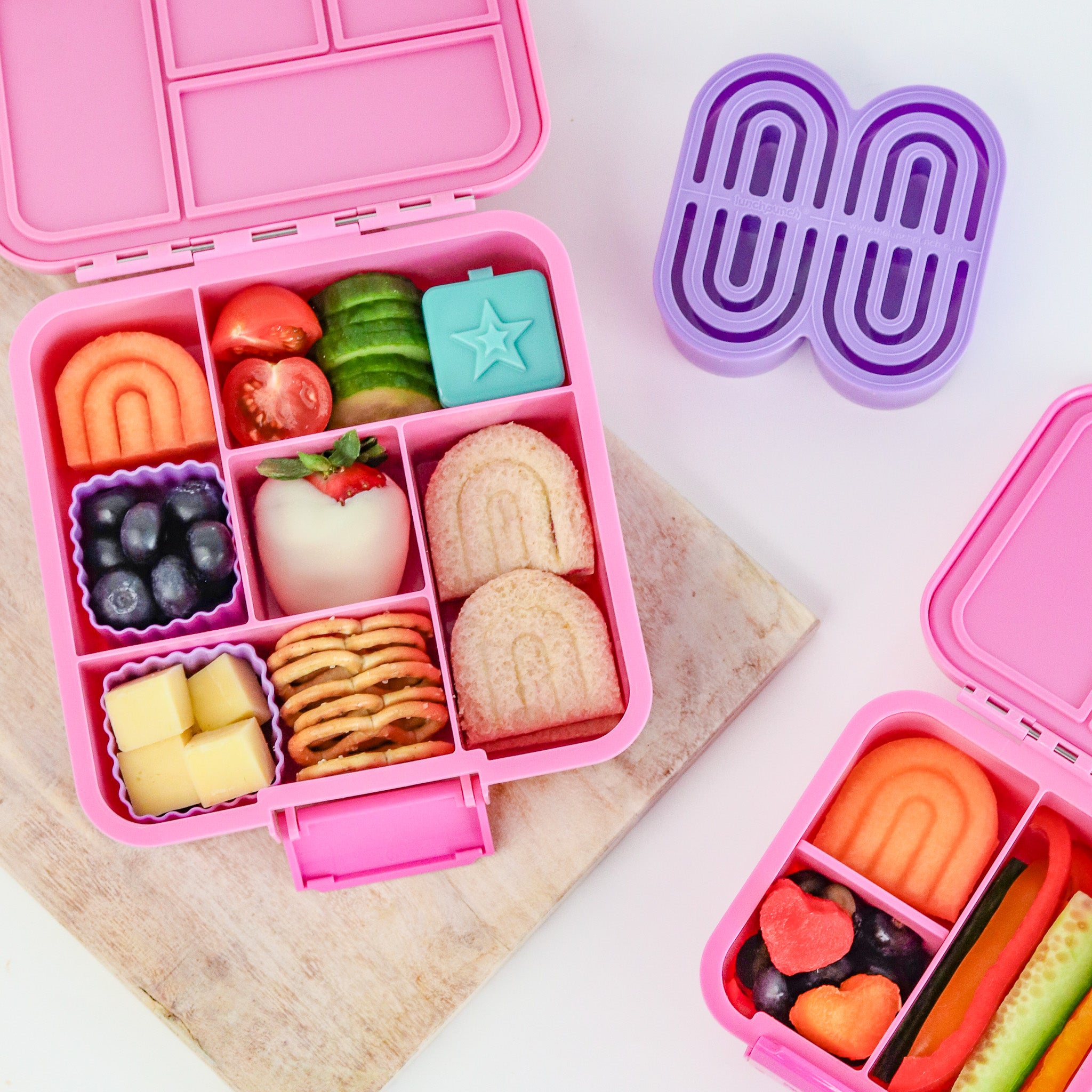 Rainbow Sandwich Cutters Set of 2 - Fun Shaped Lunch Box Cutters for Kids - Perfect for School Lunches, Picnics & Party Snacks