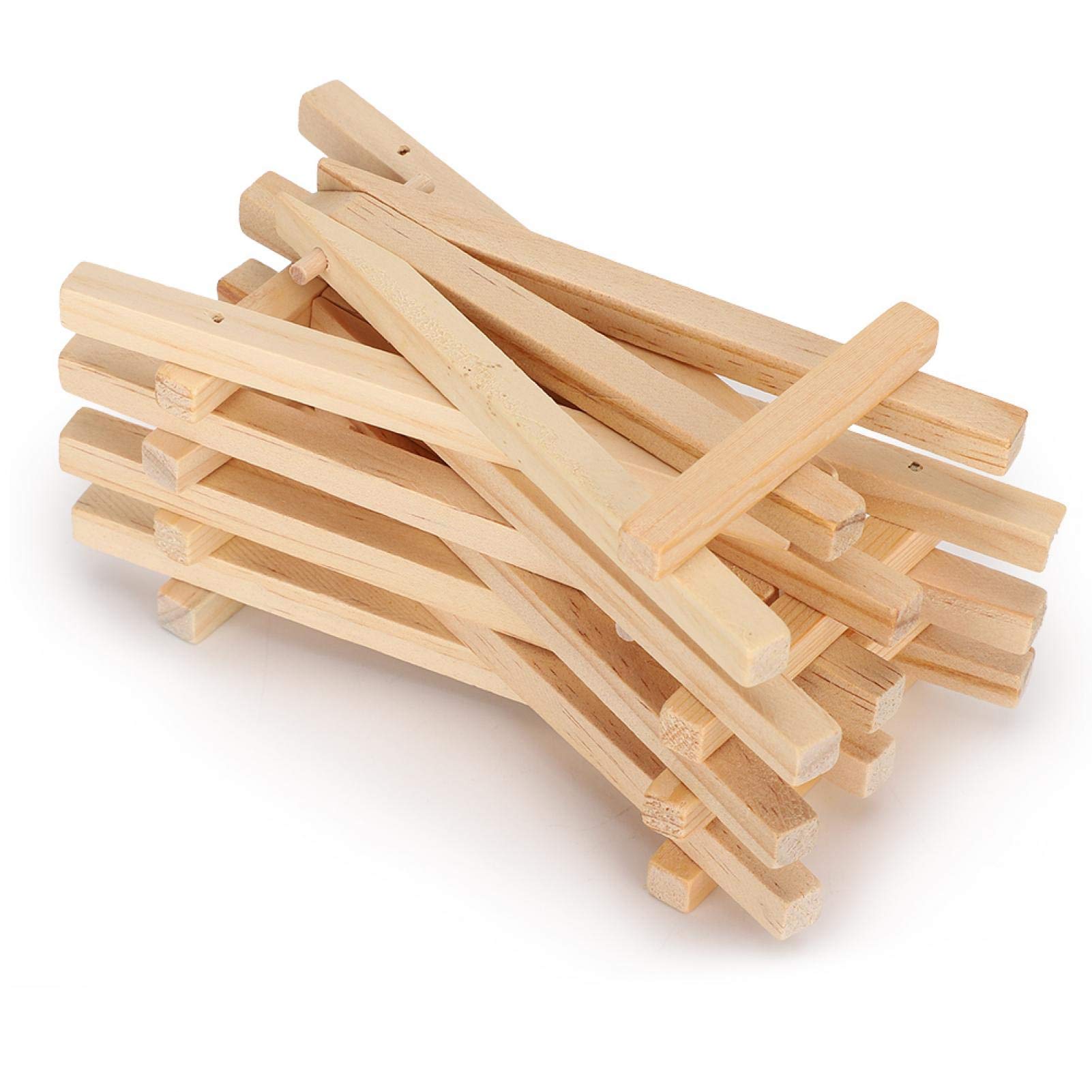 20pcs Mini Wood Display Easels - Small Tabletop Wooden Tripod Stand for Canvas Paintings, Art Crafts, Photos & Notes (12.5x7cm) - Perfect for Home Decor, Art Studios & Gift Displays
