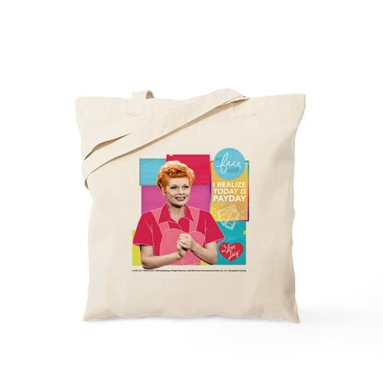 I Love Lucy Payday Tote Bag - Natural Canvas Reusable Shopping Bag for Groceries, Beach & Work Commute