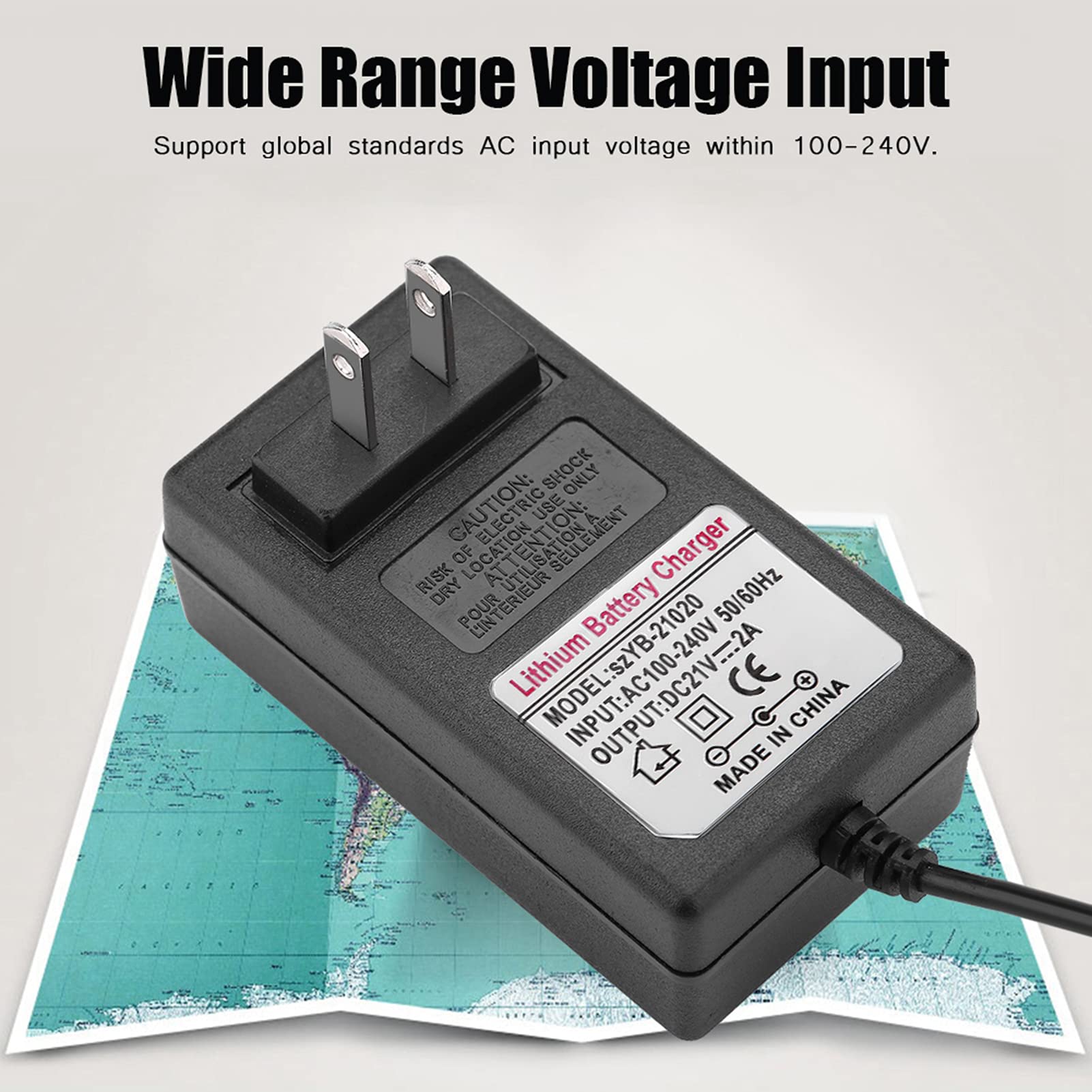Universal Power Adapter 100-240V AC to 21V 2A DC, Safe Fast Charging with US Plug - Perfect for Laptops, Cameras, LED Lights & Electronic Devices