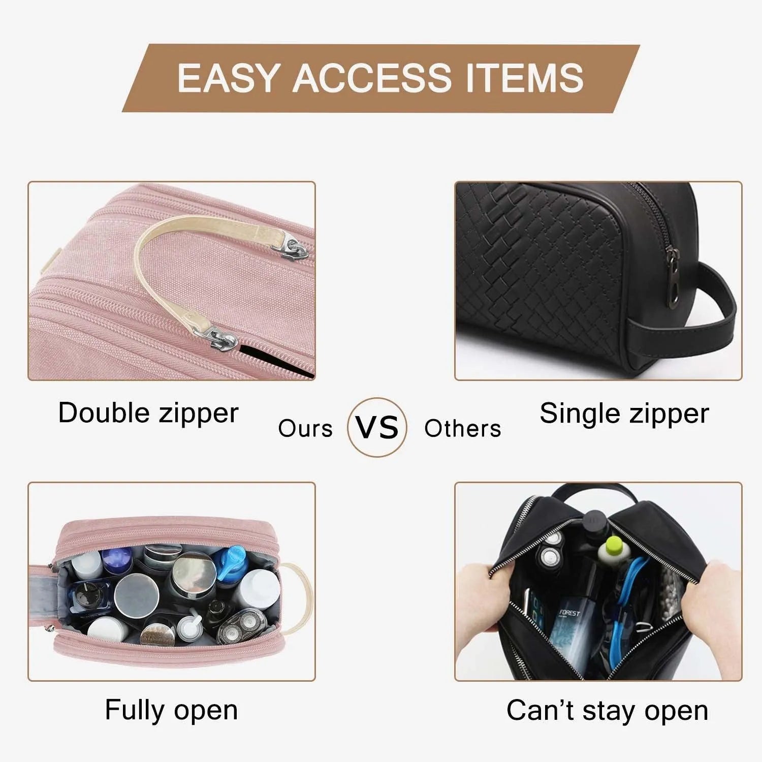 Premium Travel Toiletry Bag for Men & Women - Waterproof Hanging Cosmetic Organizer with Multiple Pockets - Perfect for Camping, Gym, Business Trips & Air Travel