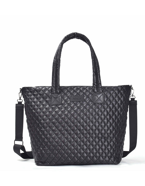 Tosca MET980 Metro Quilted 15 Inch Laptop Tote Bag for Women - Stylish Work Bag with Padded Laptop Compartment - Perfect for Office, Business Travel & Daily Commute - Black