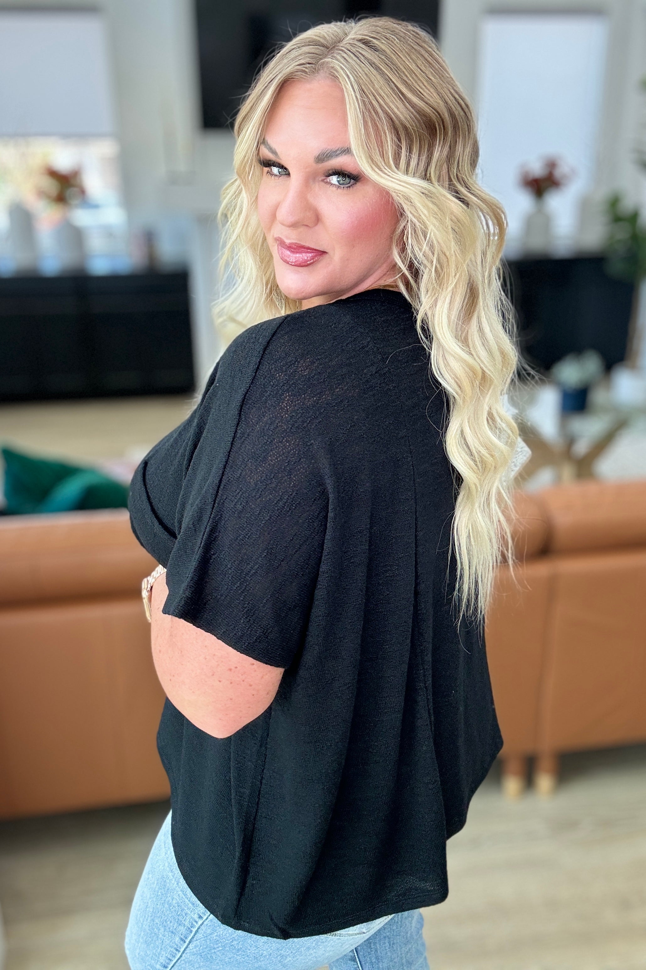 Drop Shoulder Oversized Black T-Shirt for Women | Let Light Be Light | Casual Comfort & Streetwear Style