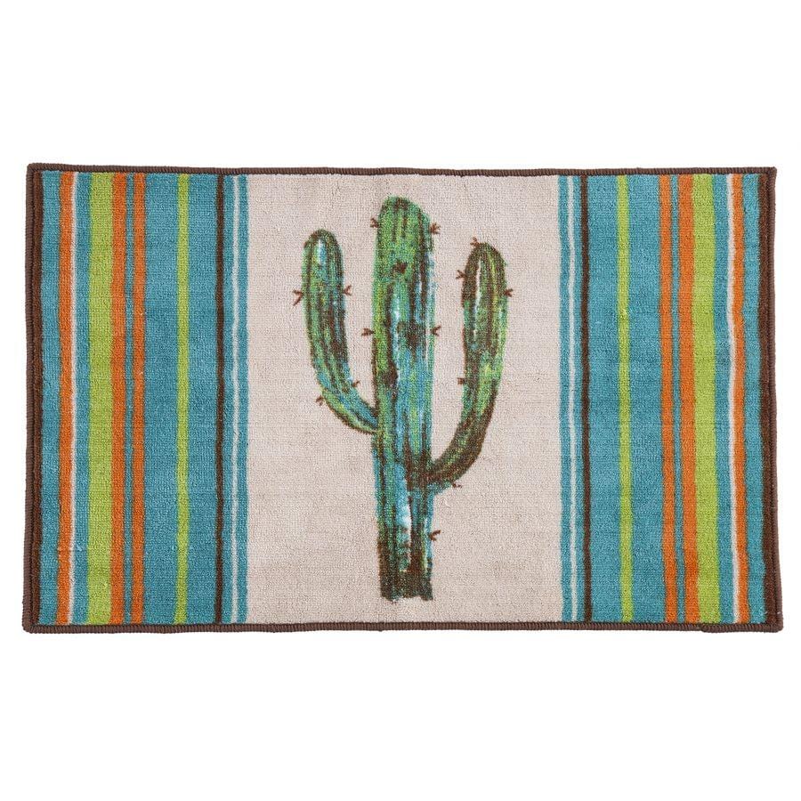Vibrant Serape Cactus Rug - Colorful Southwestern Style Floor Mat for Living Room, Bedroom, or Dorm Decor