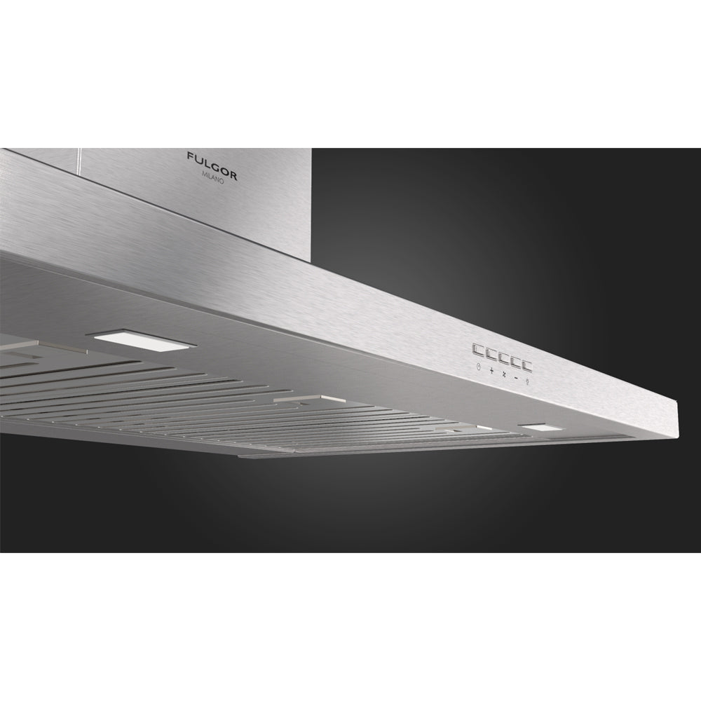 Fulgor Milano 30 Inch 600 CFM Stainless Steel Wall Mount Range Hood - F4CW30S1 | Powerful Ventilation for Modern Kitchens | Perfect for Cooking, Grilling & Baking