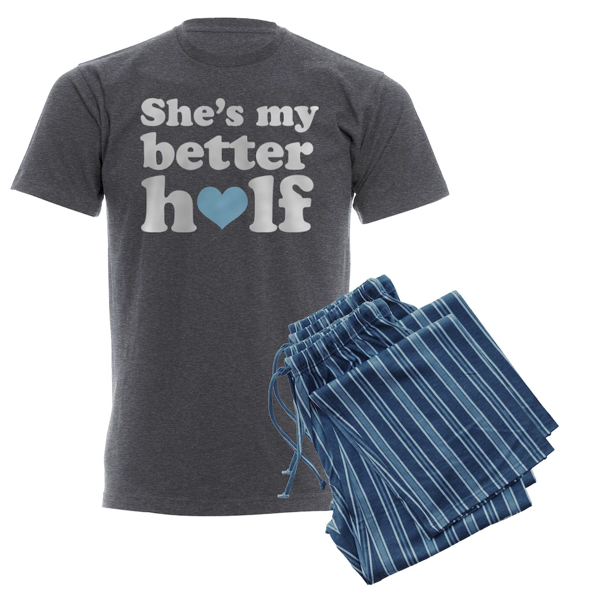 Better Half Couples Dark Pajama Set for Men - Charcoal Grey Matching Sleepwear | Perfect for Anniversary Gifts, Valentine's Day & Romantic Getaways