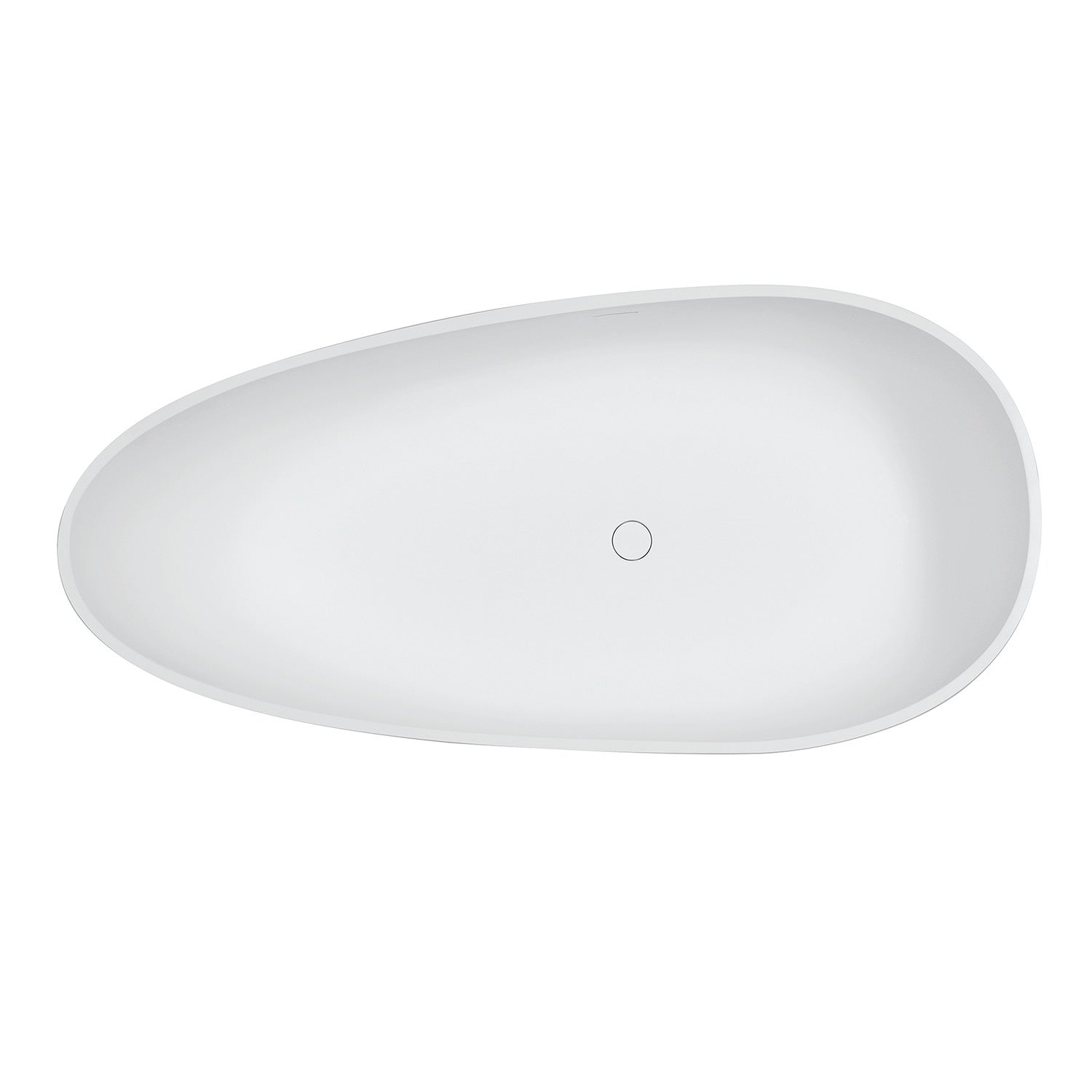 Arcticstone 67 Inch Freestanding Double Ended Bathtub - Egg Shaped Solid Surface Soaking Tub with Drain (Glossy White/Matte White) for Luxury Bathroom & Spa Relaxation